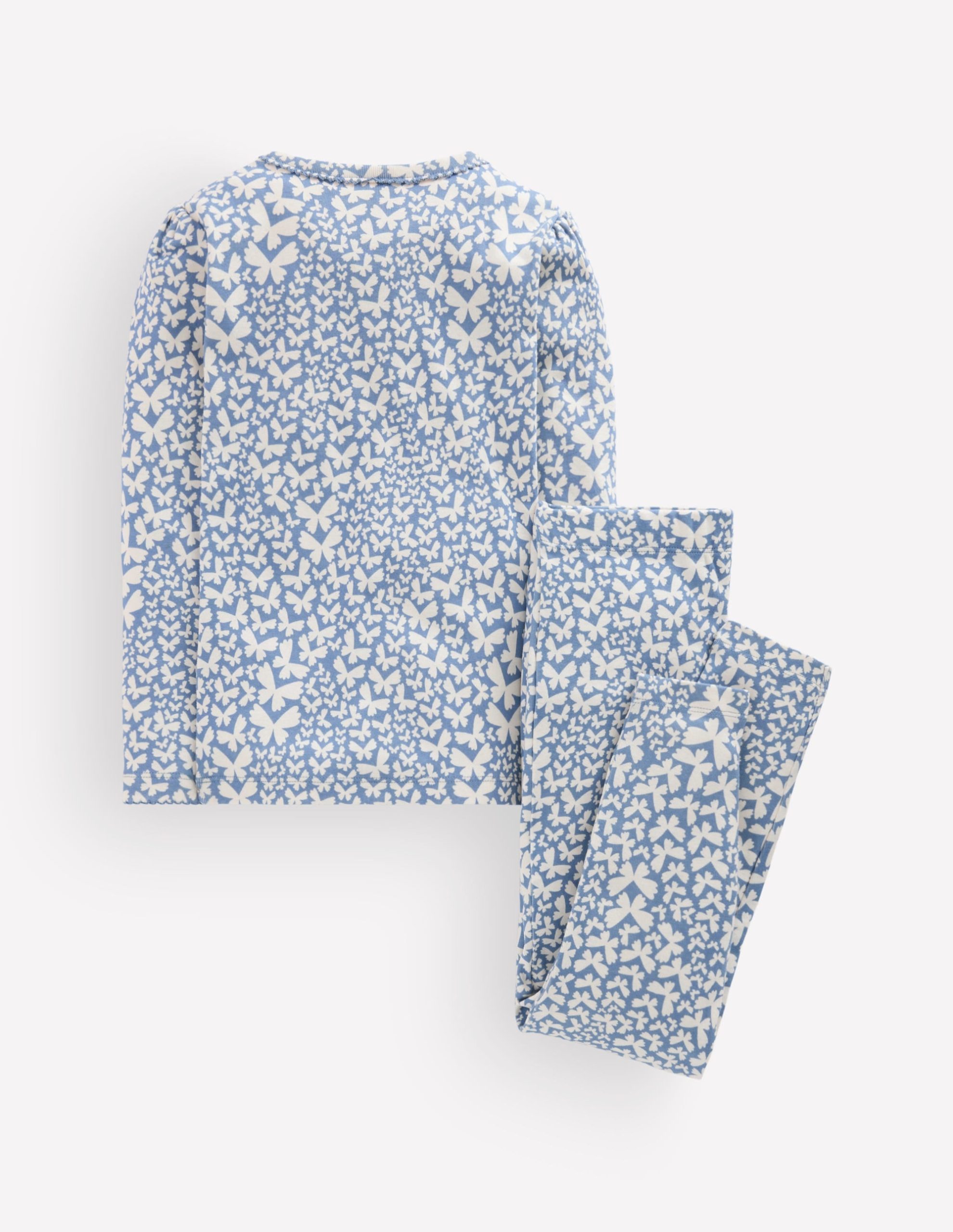 Snug Henley Pajamas-Blue Butterflies - Image 2