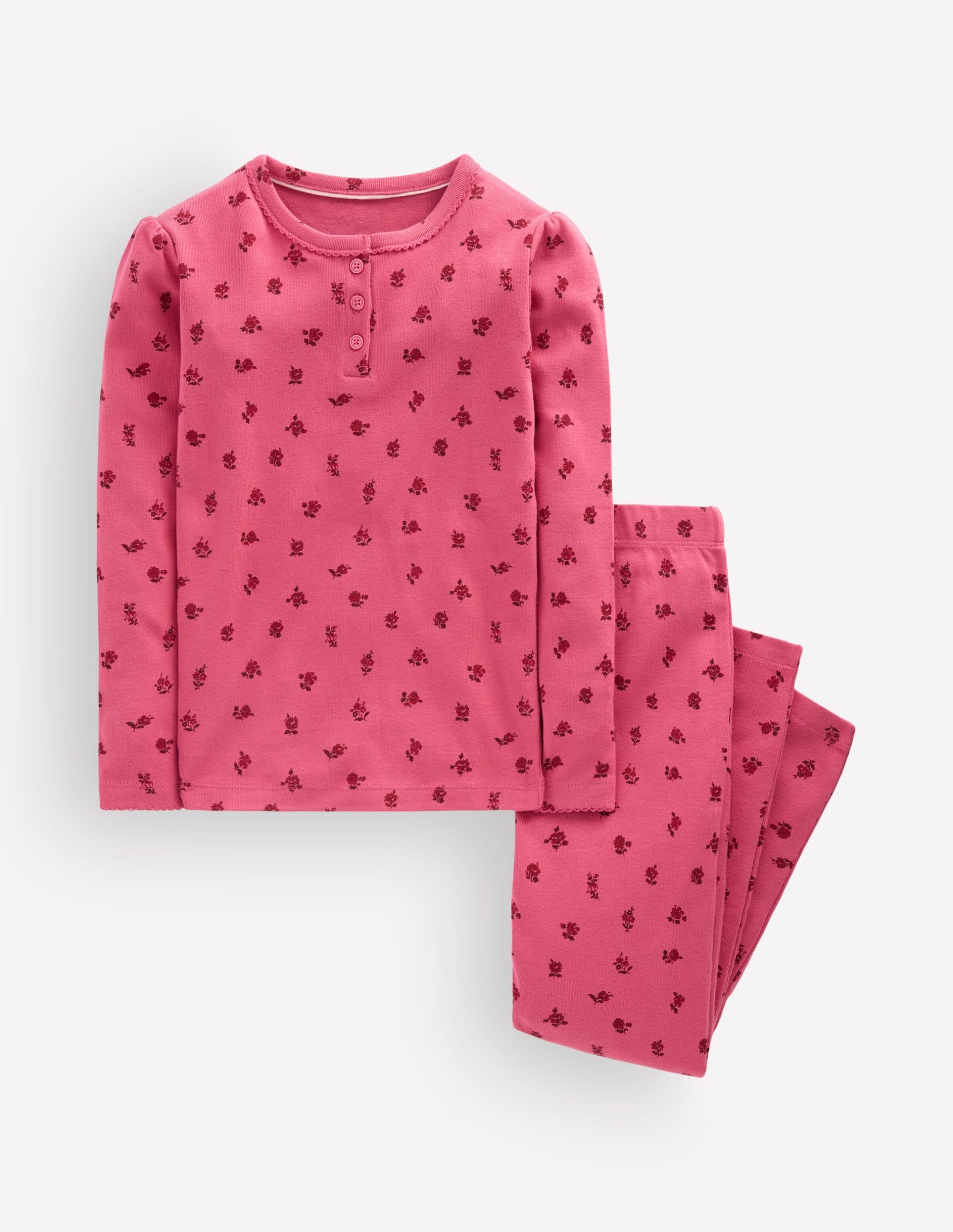 Snug Henley Pajamas-Floral
