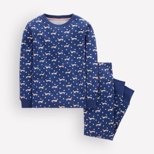 Snug Glow-In-The-Dark Pajamas-Blue Spotty Dog