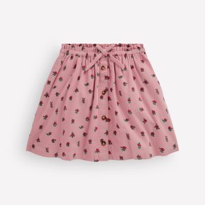 Woven Button-Through Skirt-Vintage Pink Ditsy Floral