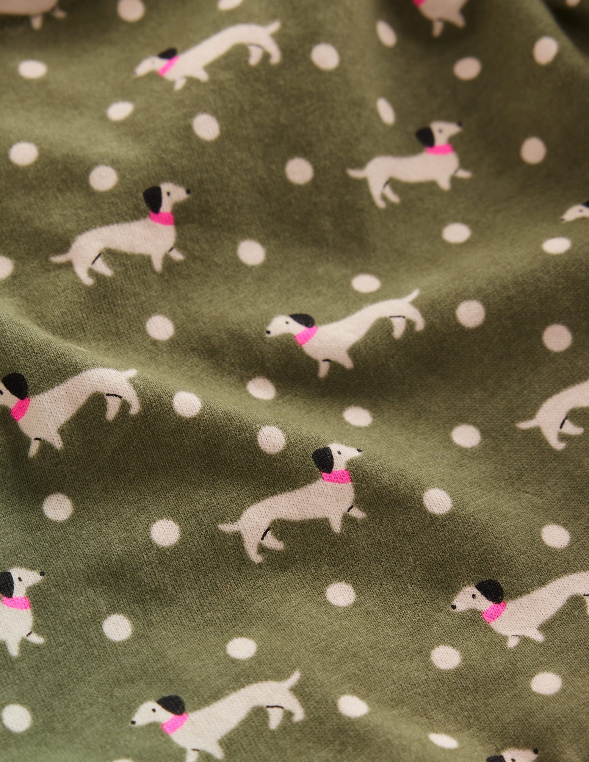 Madeline Blouson Sleeve Dress-Green Sausage Dog - Image 3