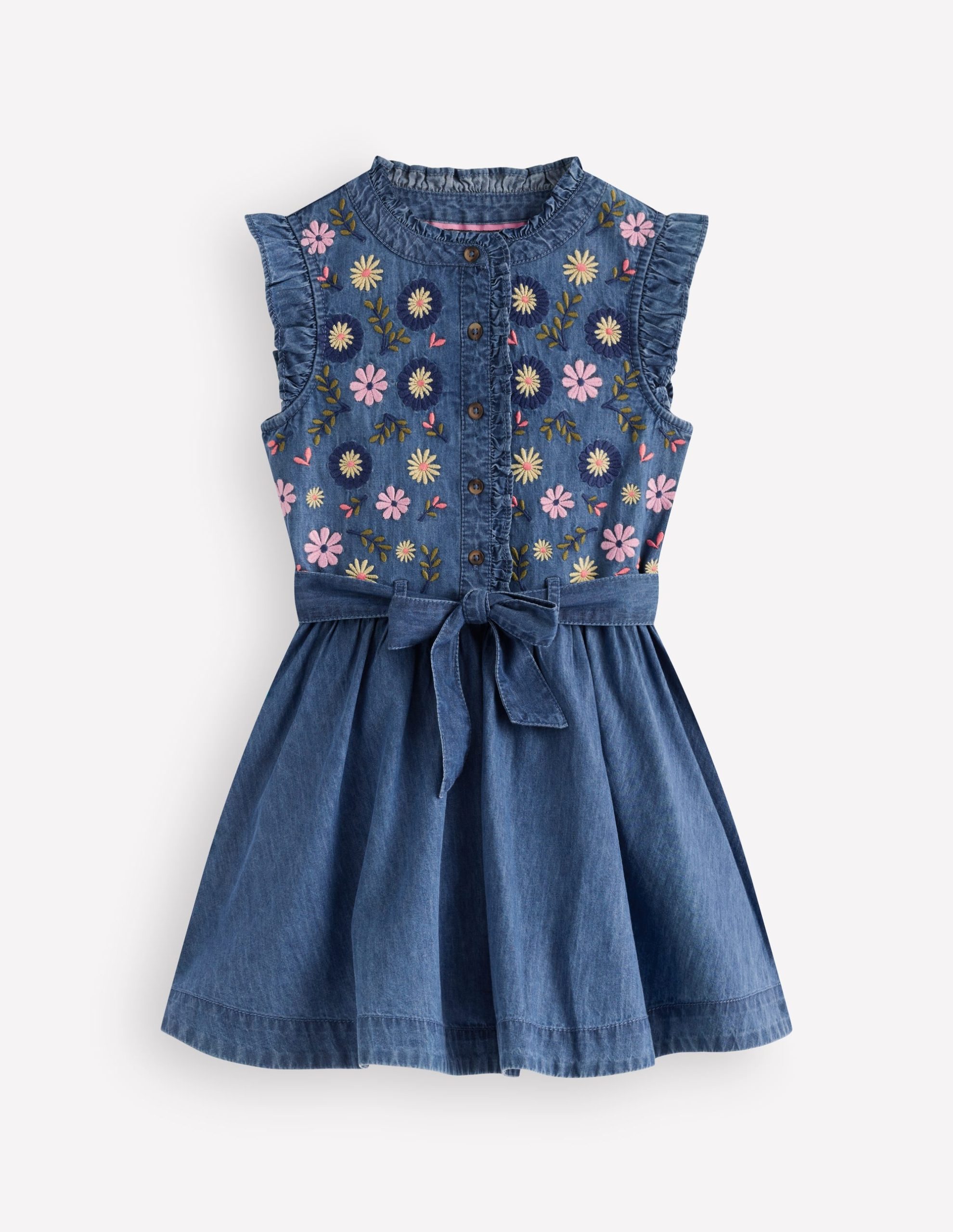 Ruffle Shirt Dress-Mid Vintage