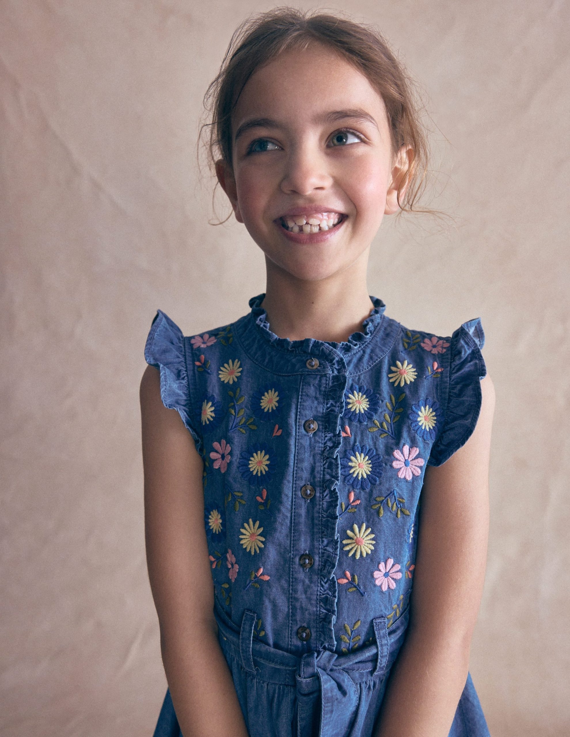 Ruffle Shirt Dress-Mid Vintage - Image 4