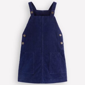 Adeline A-line Overalls Dress-Navy Cord
