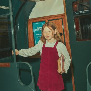 Adeline A-line Overalls Dress-Chestnut Red Cord