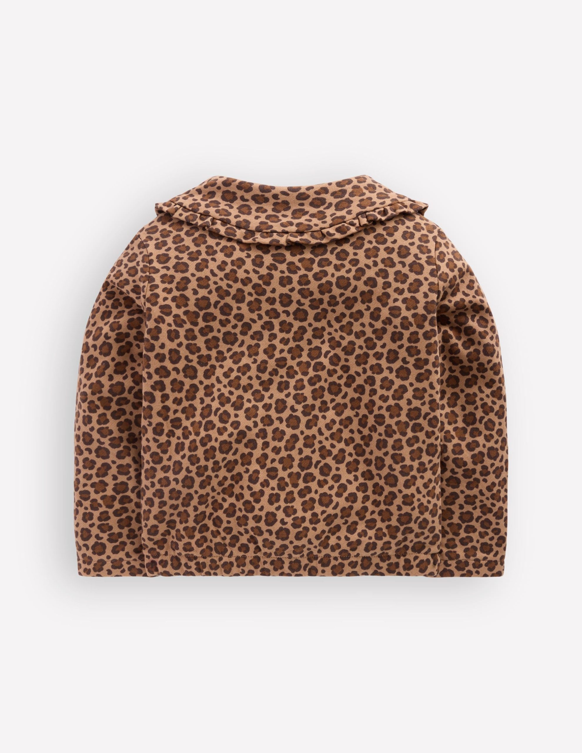 Fleece Lined Zip-Through-Milk Chocolate Brown Leopard - Image 4