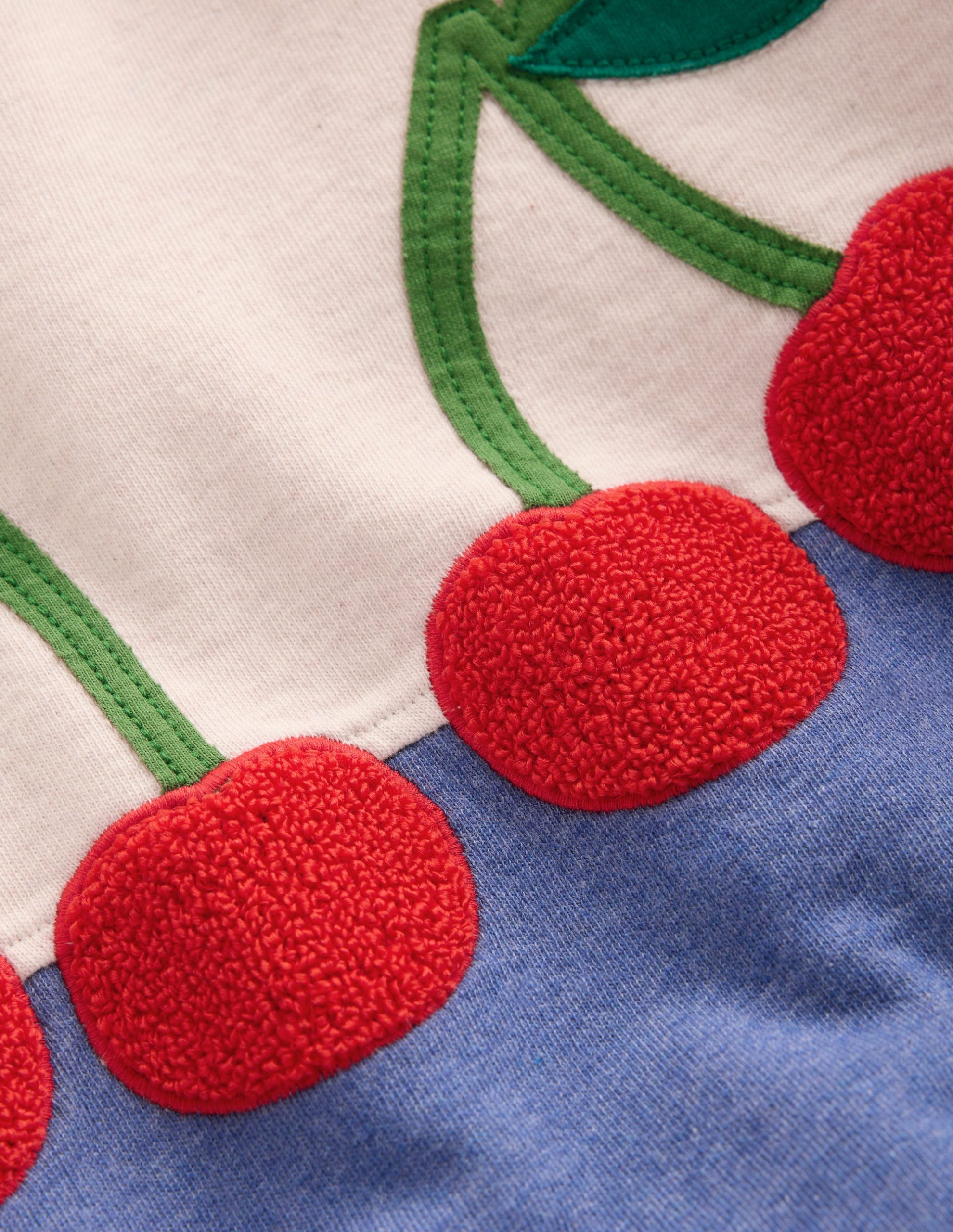 Bobbie Appliqué Sweatshirt-Oatmeal Marl Cherries - Image 3