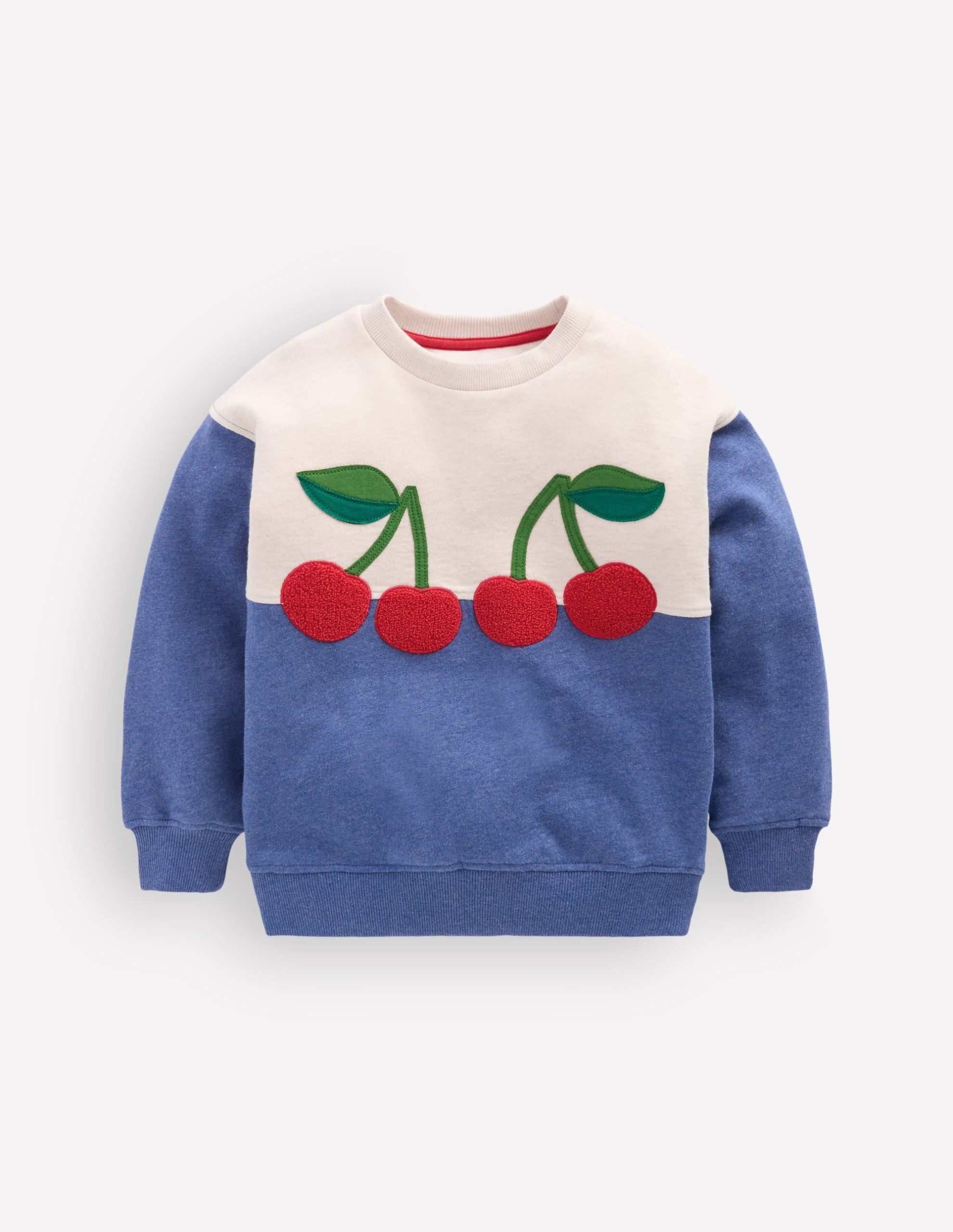 Bobbie Appliqué Sweatshirt-Oatmeal Marl Cherries