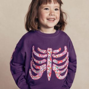 Bobbie Appliqué Sweatshirt-Calla Lily Purple Skeleton