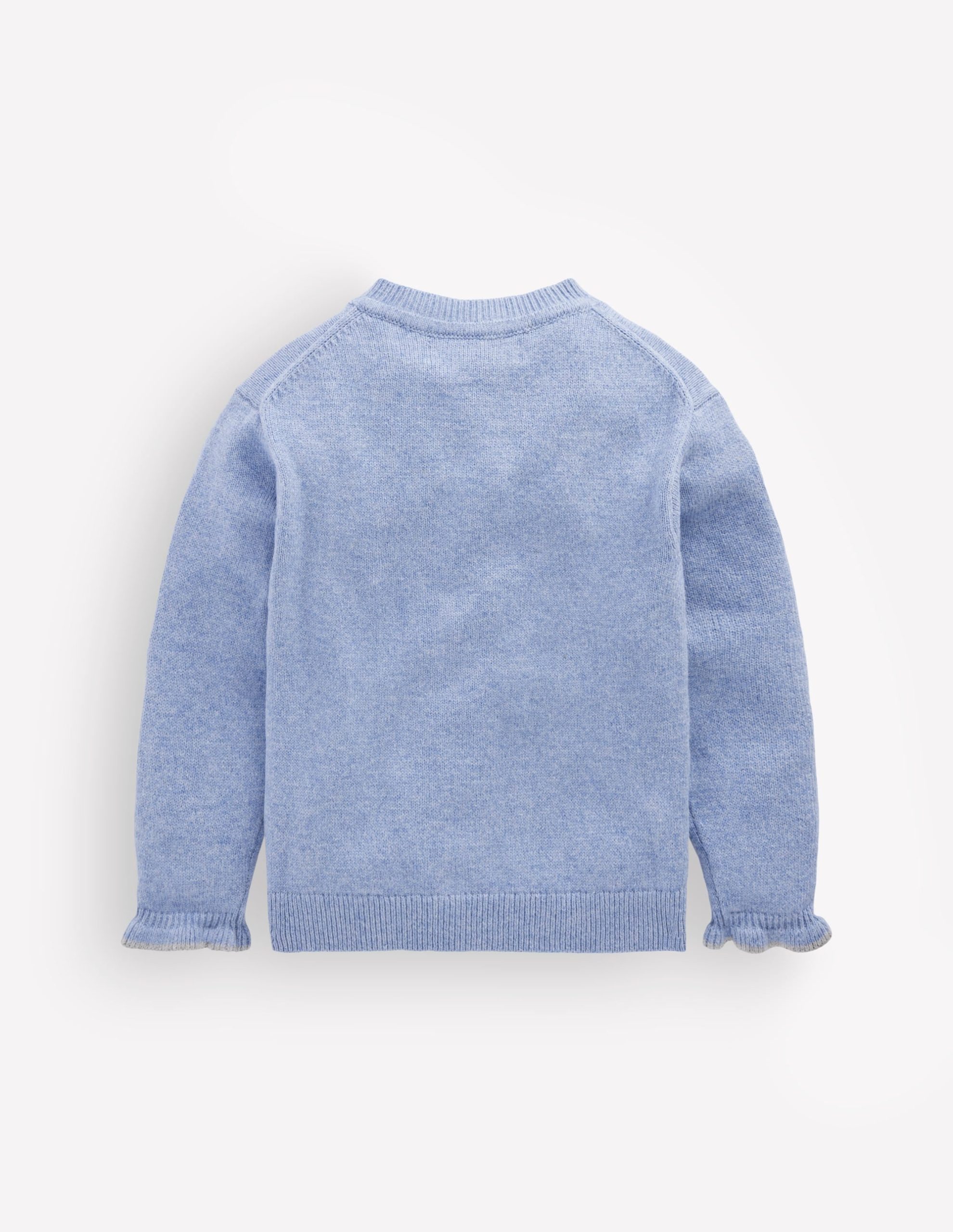 Everyday Frilled Cardigan-French Blue Marl - Image 4