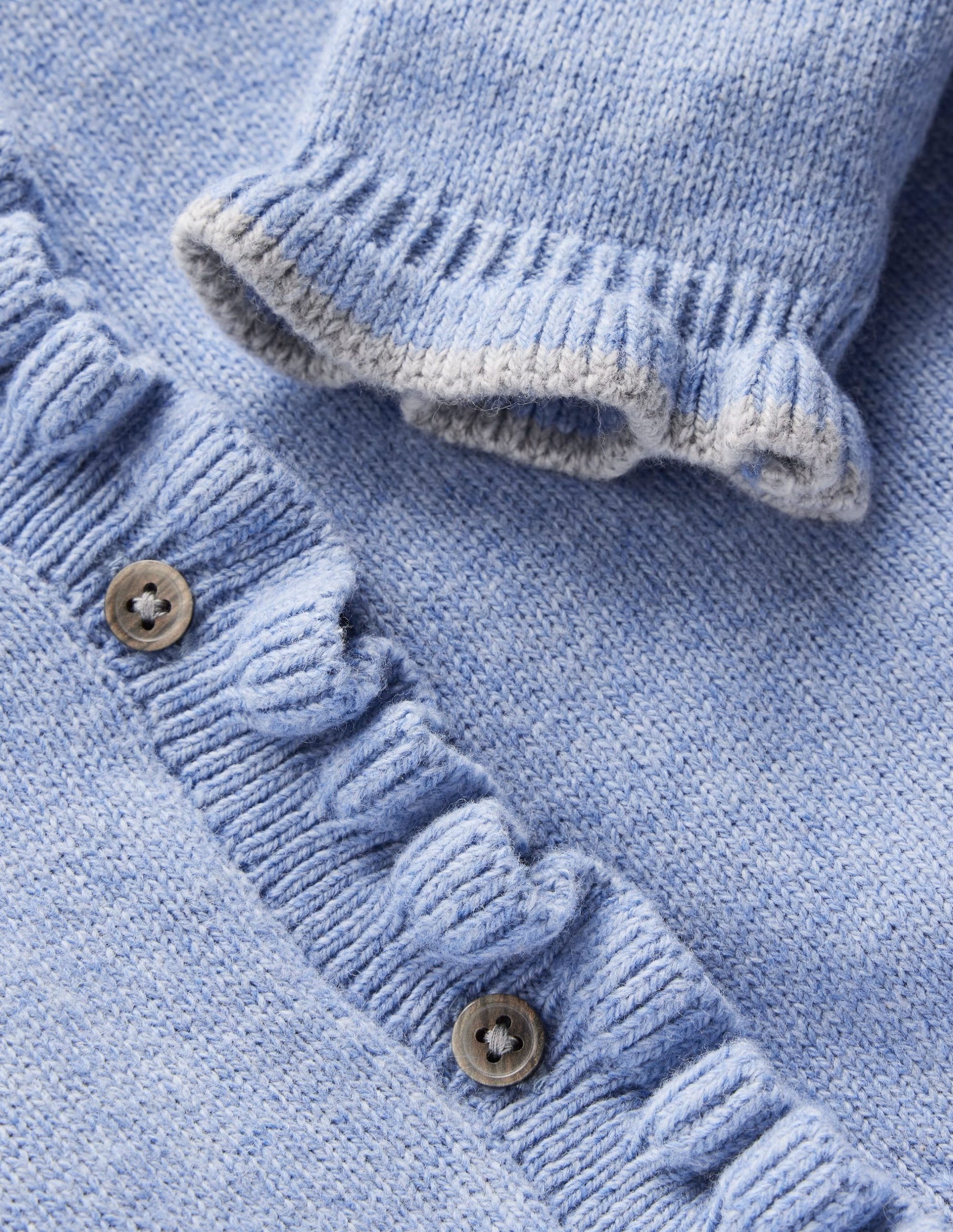 Everyday Frilled Cardigan-French Blue Marl - Image 5