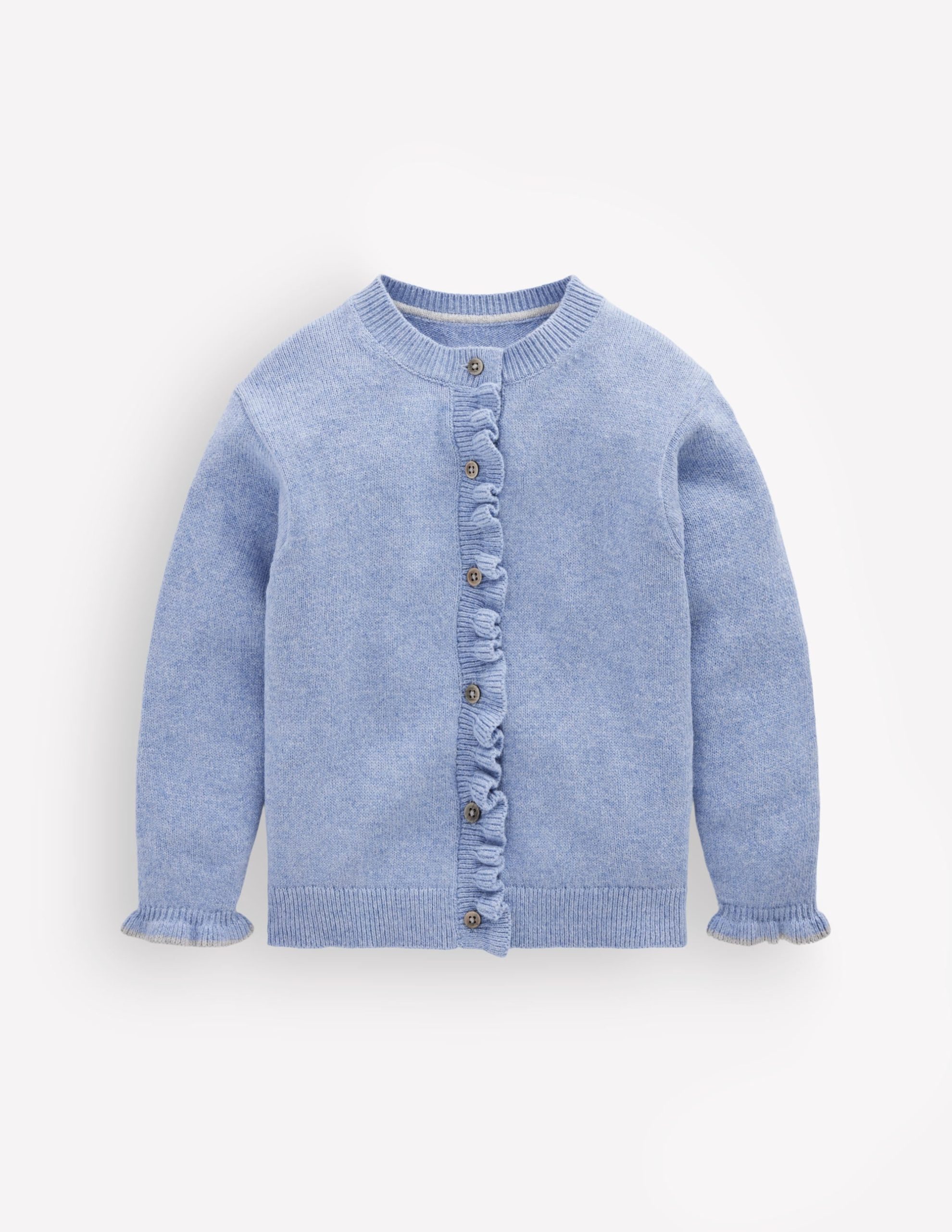 Everyday Frilled Cardigan-French Blue Marl - Image 3