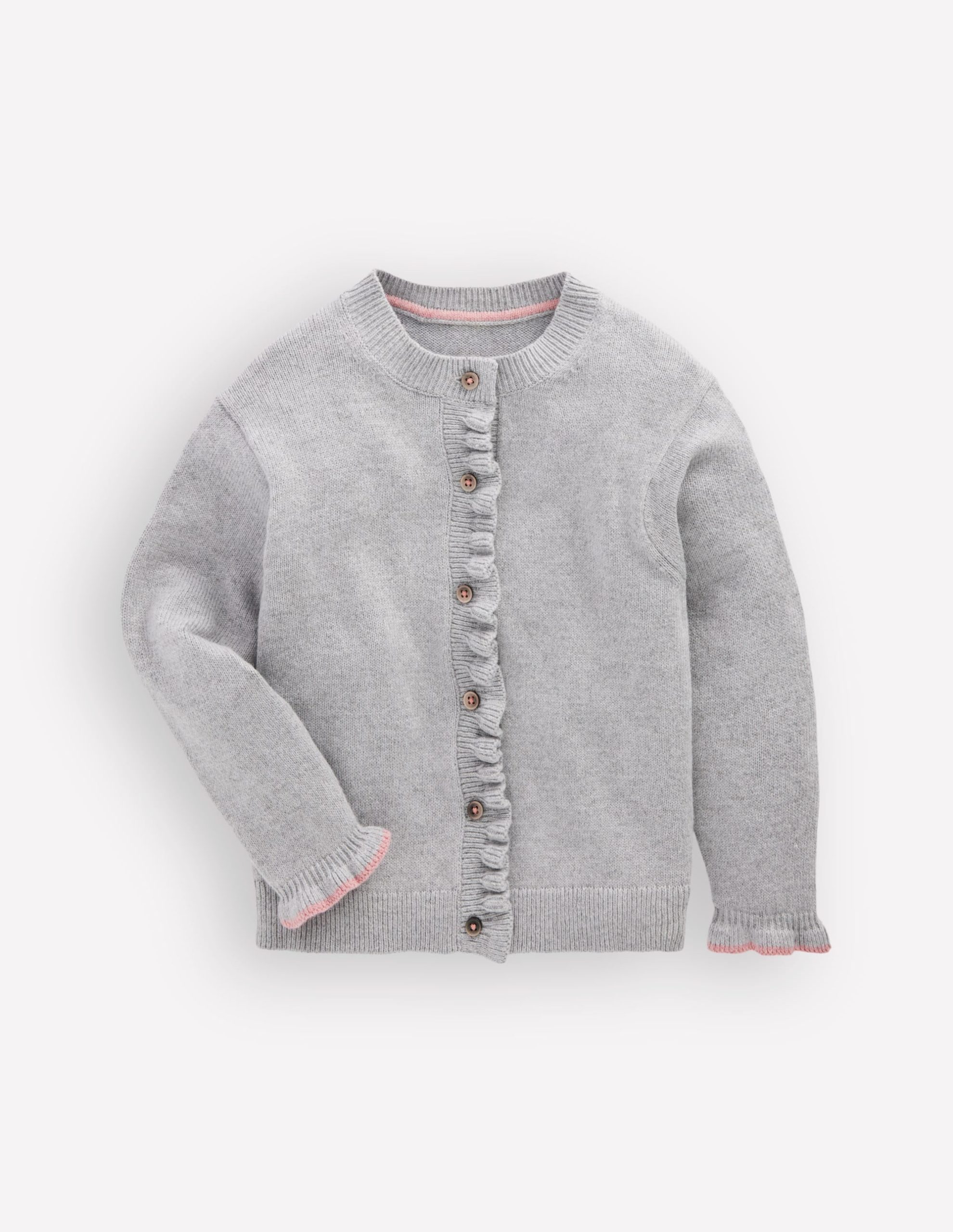 Everyday Frilled Cardigan-Grey Marl - Image 3