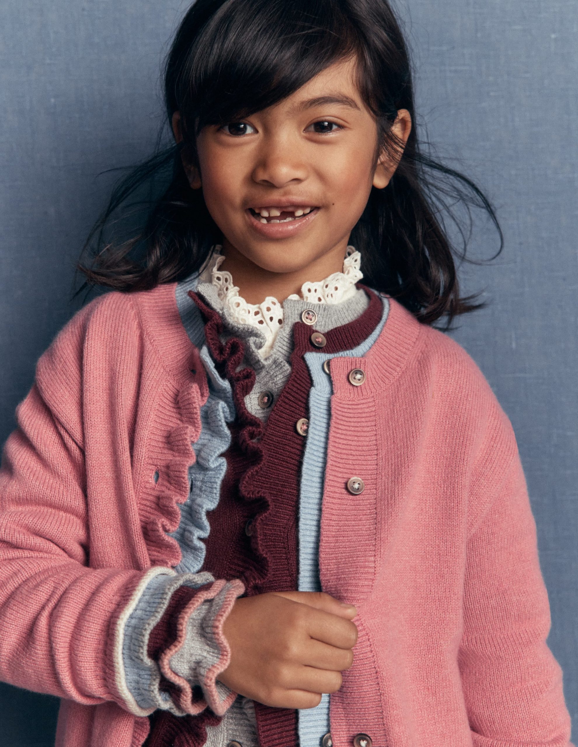 Everyday Frilled Cardigan-Vintage Rose - Image 2