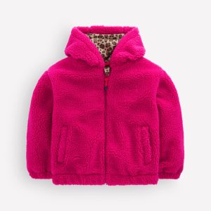 Relaxed Borg Zip-Through-Fuchsia Purple