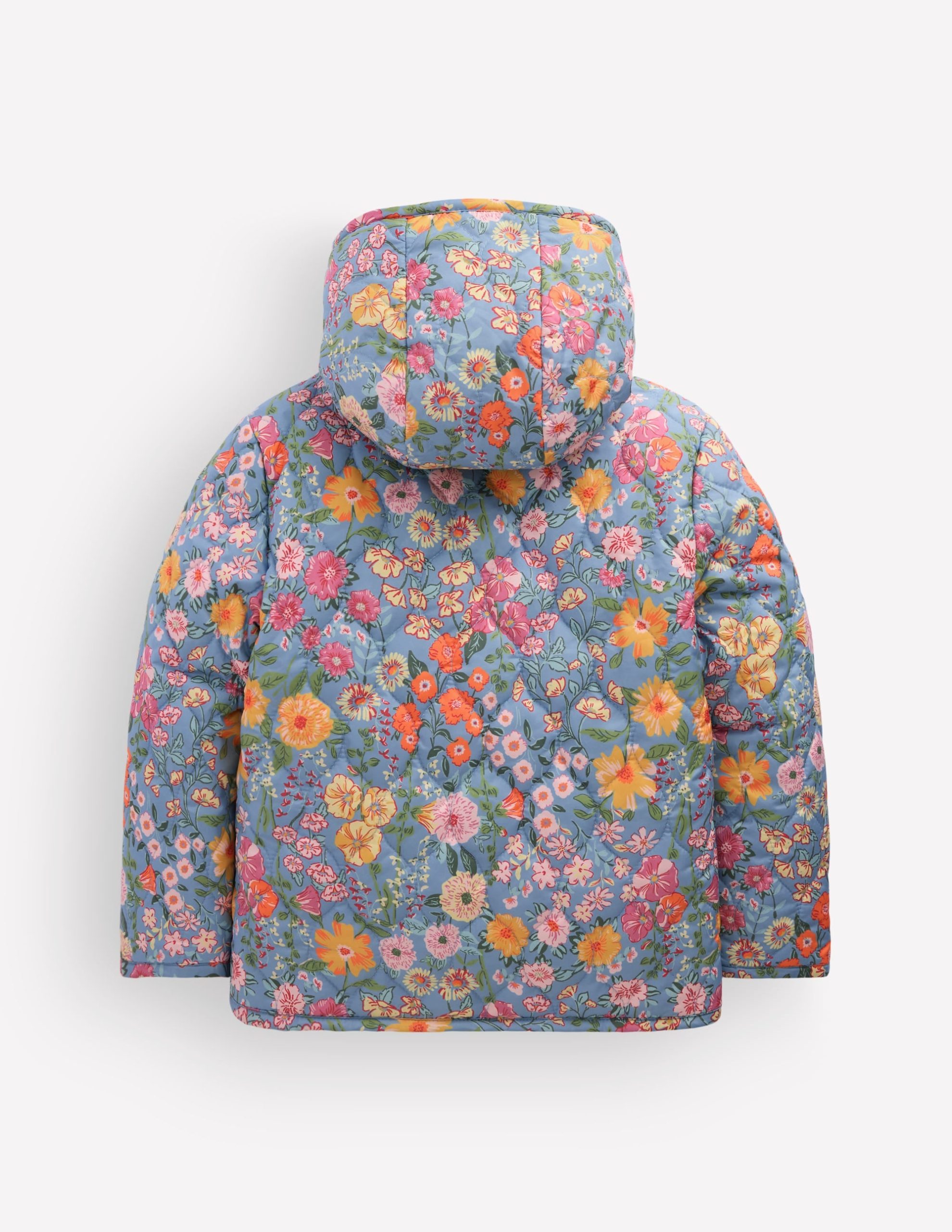 Borg Padded Jacket-Blue Floral - Image 2