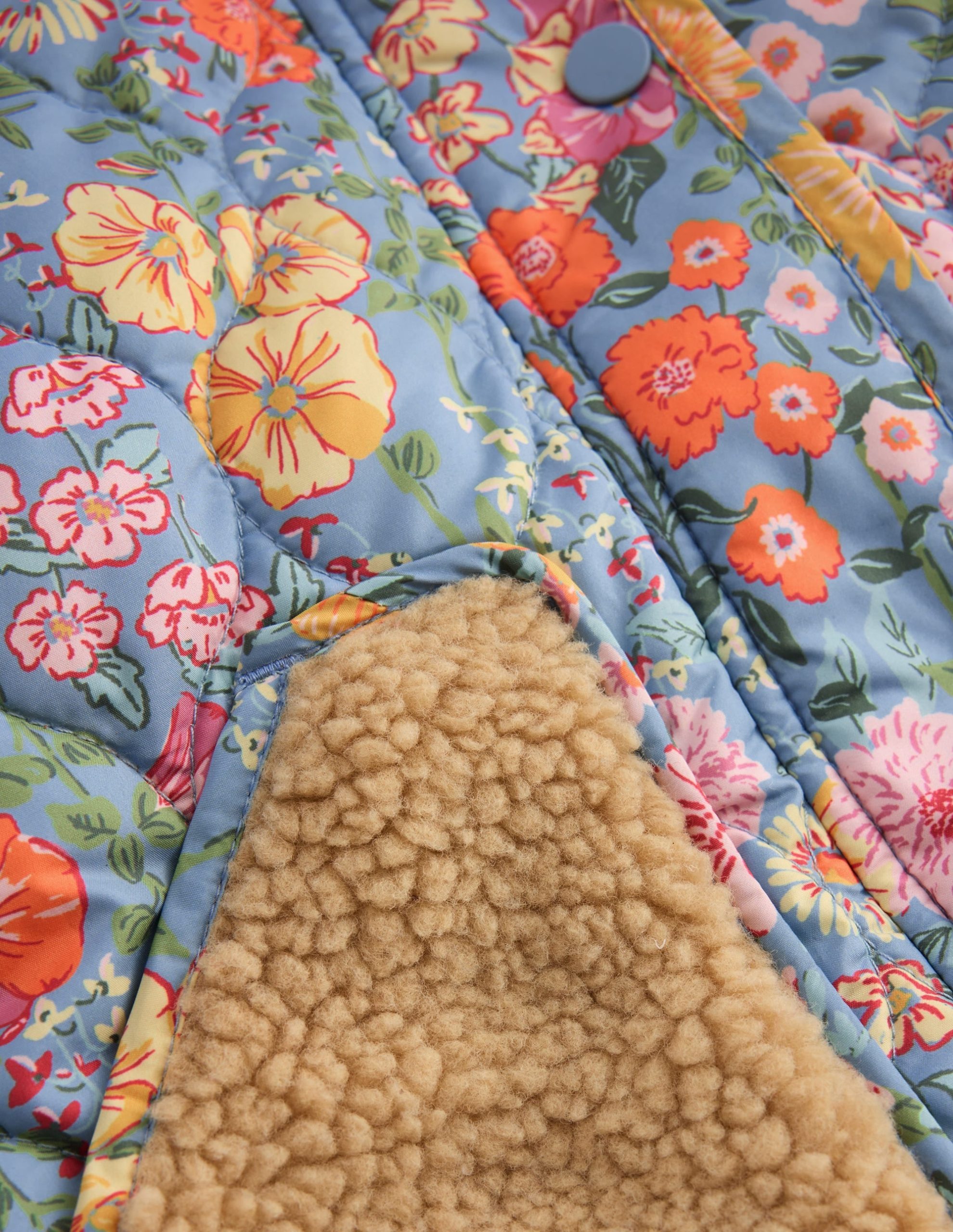 Borg Padded Jacket-Blue Floral - Image 3