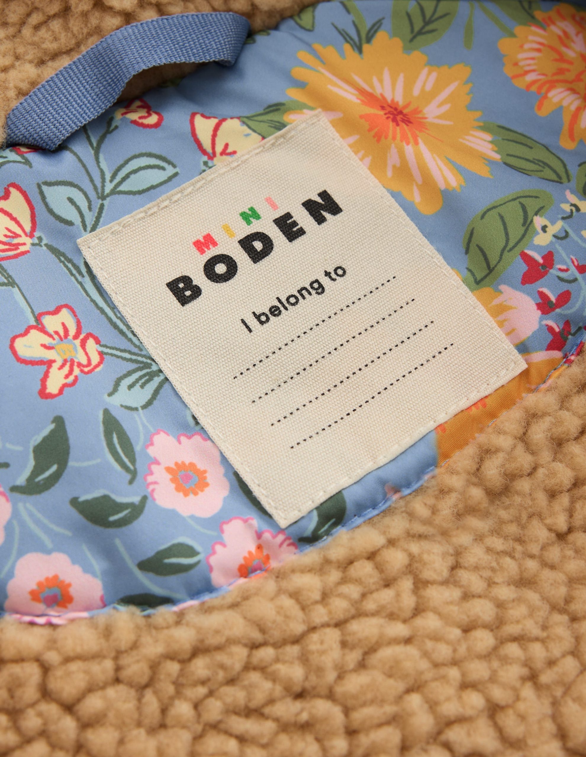 Borg Padded Jacket-Blue Floral - Image 4