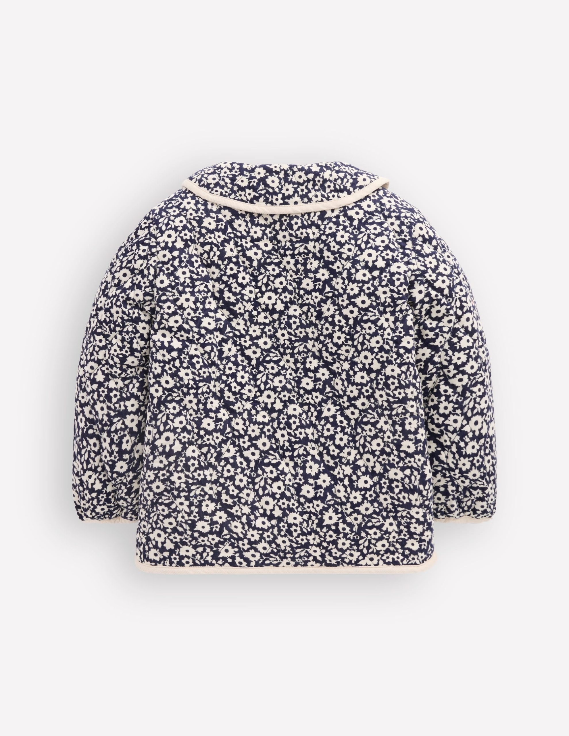 Quilted Cord Jacket-Navy Floral Print - Image 2