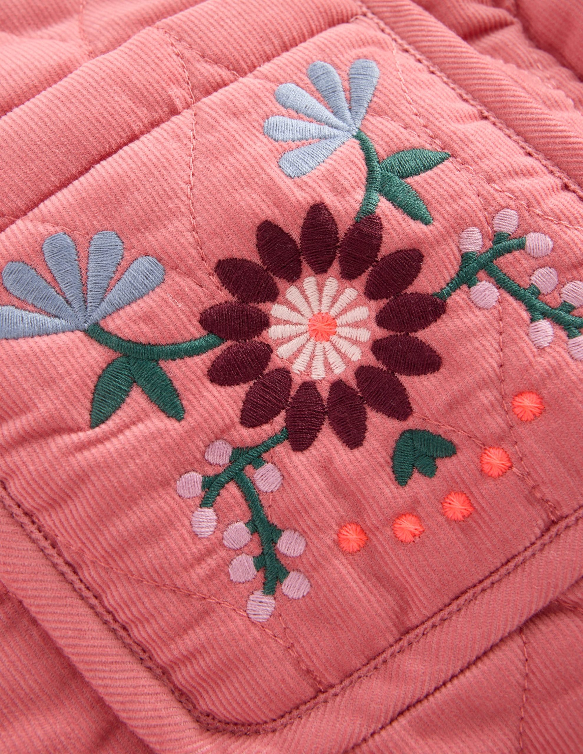 Quilted Cord Jacket-Heather Rose Floral Embroidery - Image 4