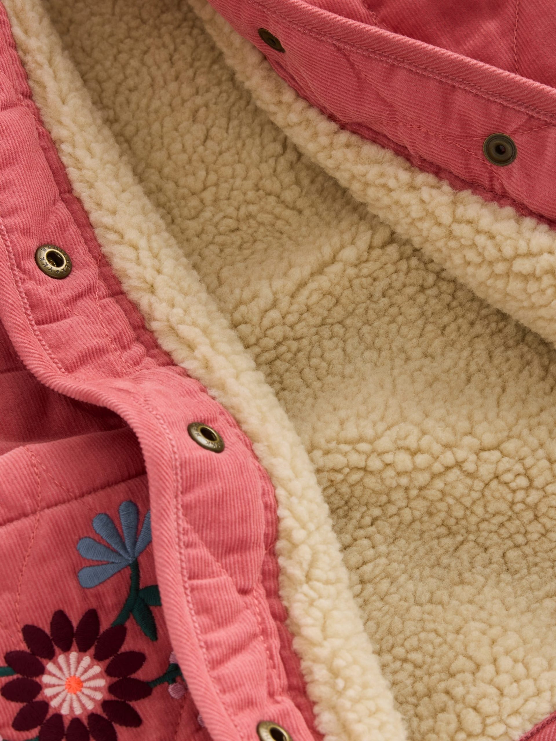 Quilted Cord Jacket-Heather Rose Floral Embroidery - Image 5