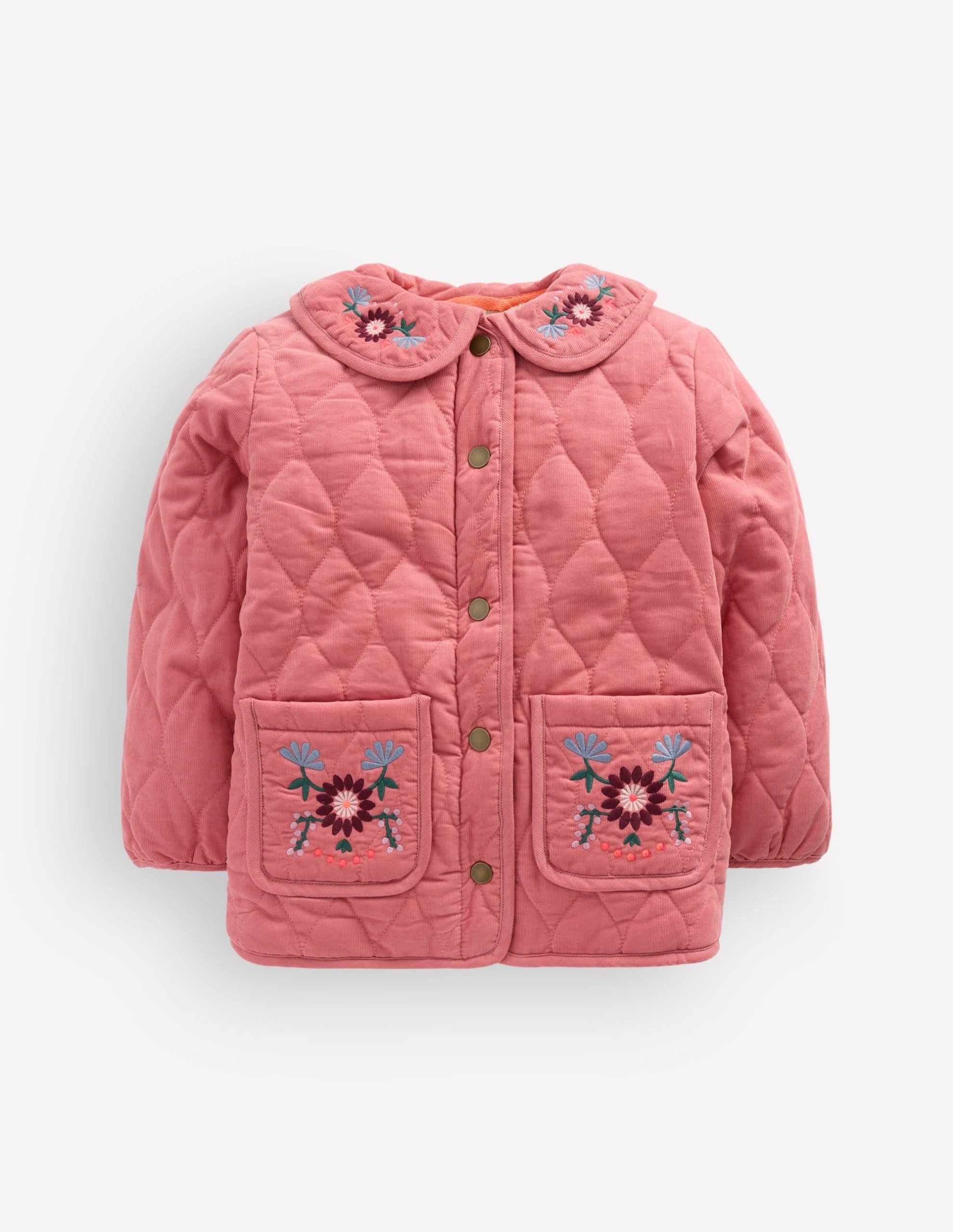 Quilted Cord Jacket-Heather Rose Floral Embroidery - Image 2