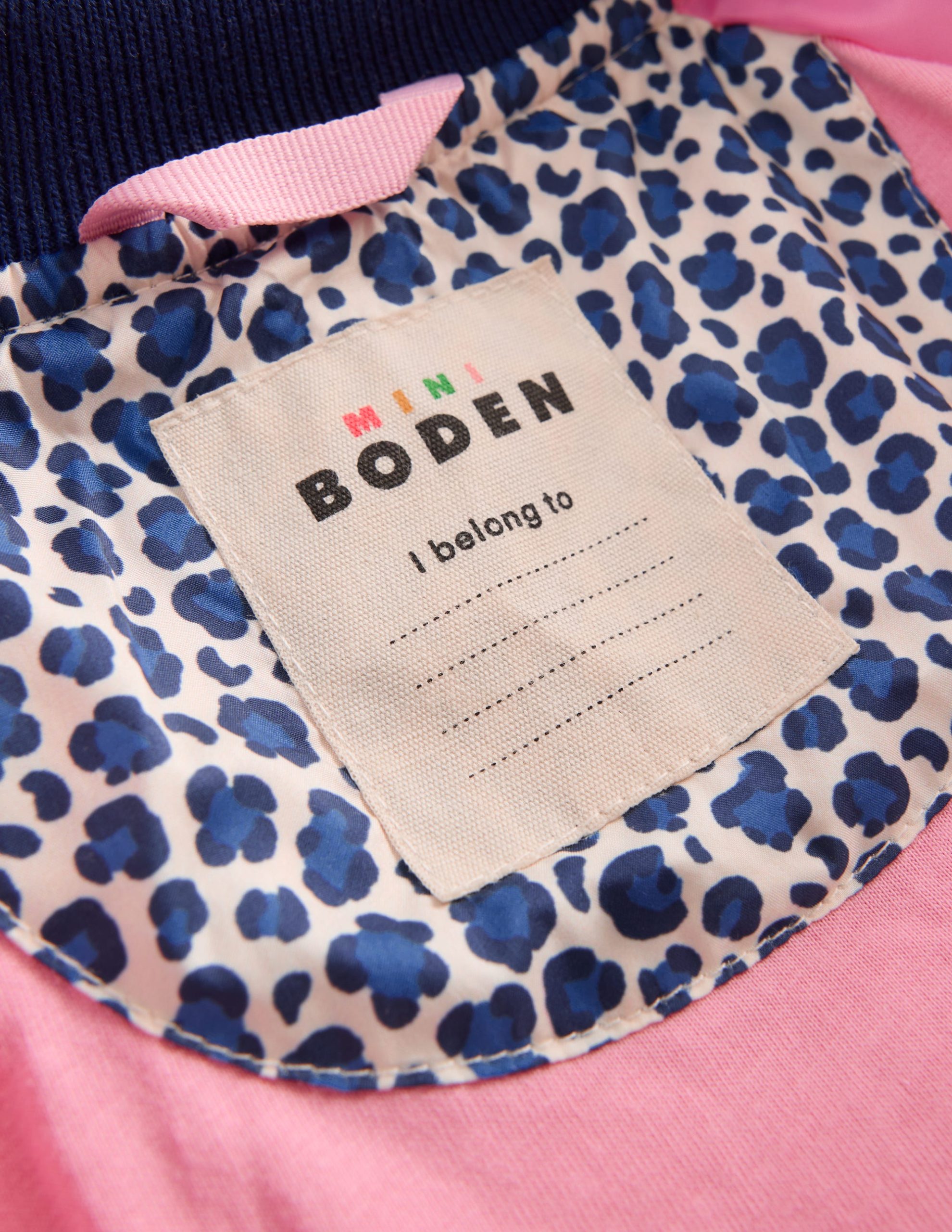 Quilted Bomber Jacket-Calico White/ Blue Leopard - Image 3