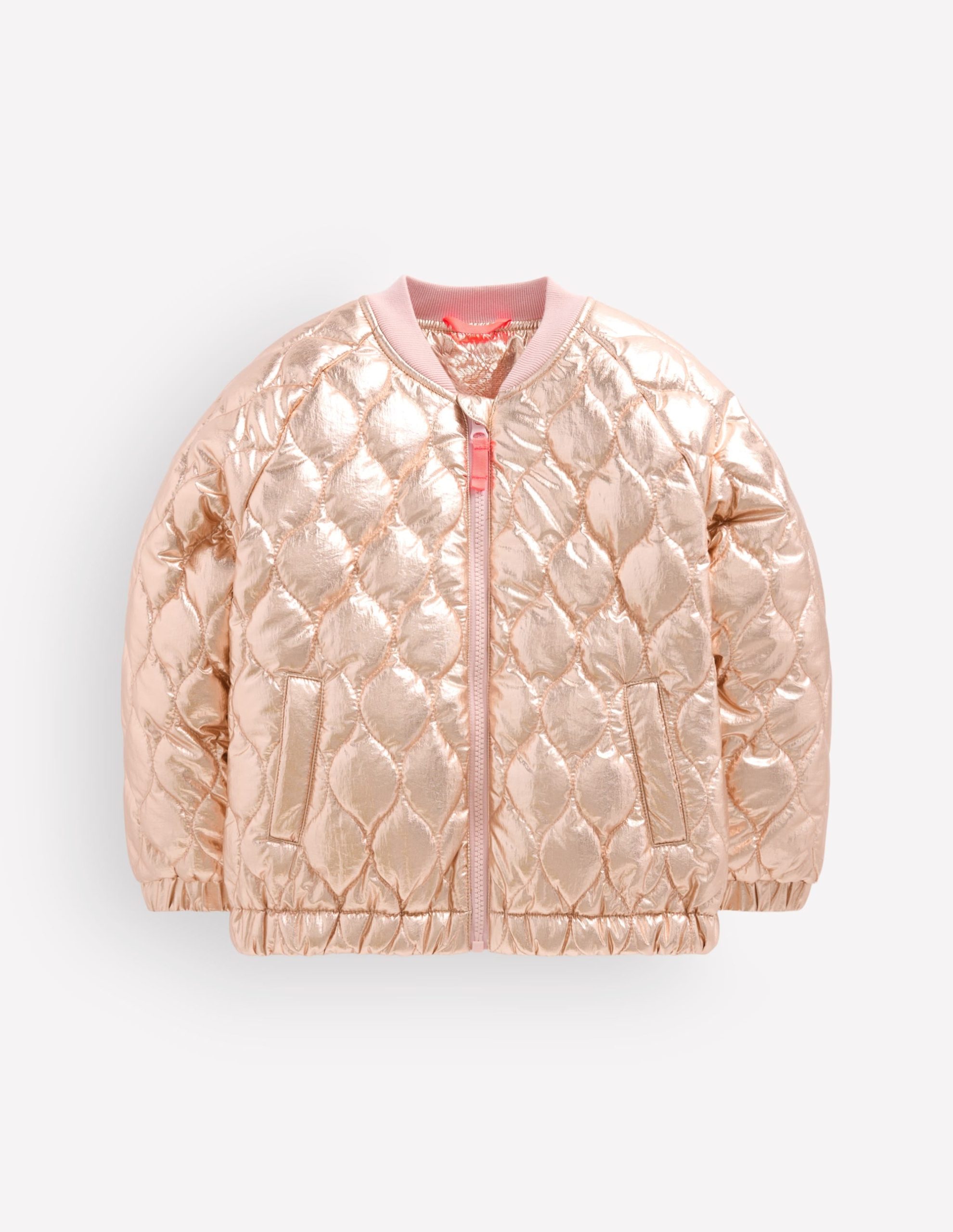 Quilted Bomber Jacket-Gold Metallic