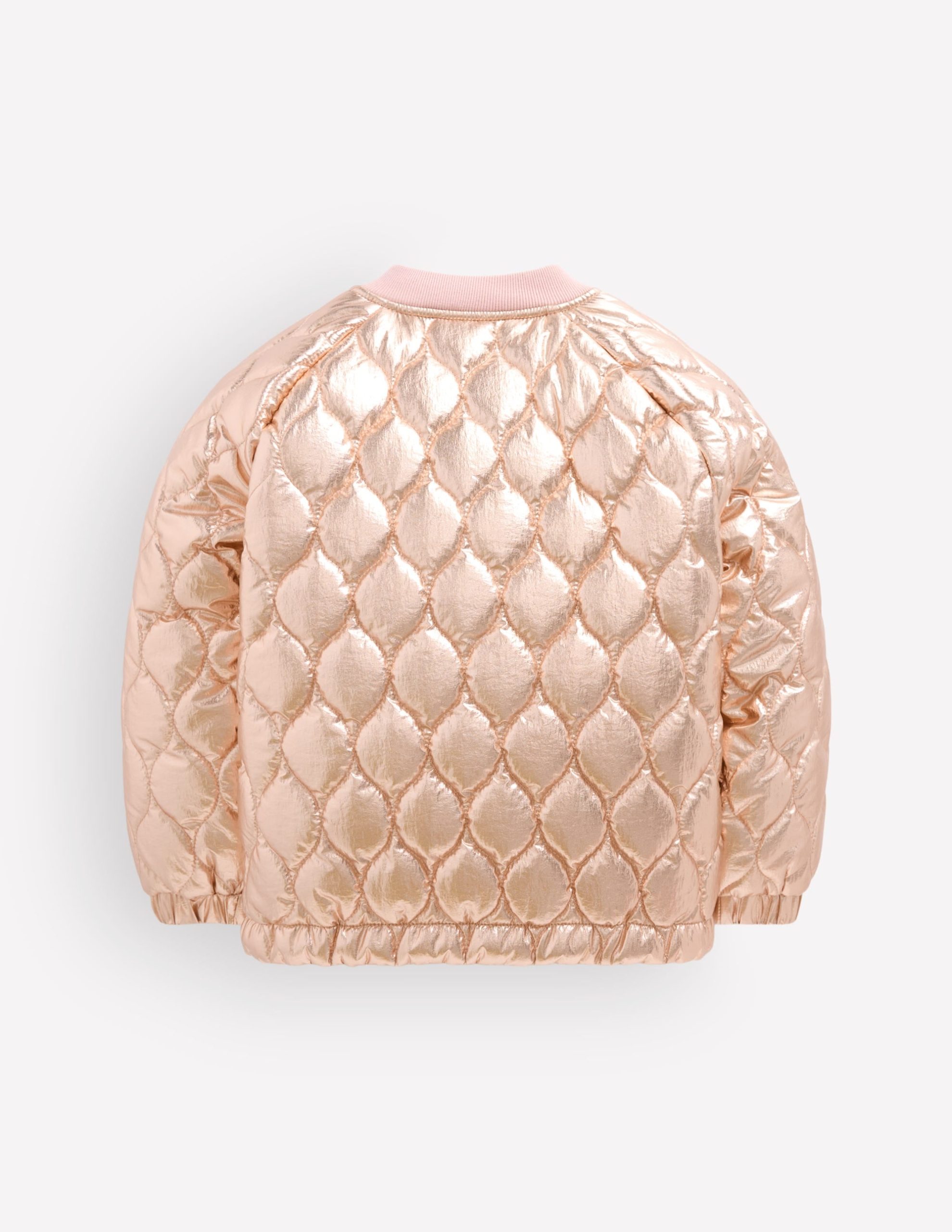 Quilted Bomber Jacket-Gold Metallic - Image 2