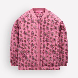 Quilted Bomber Jacket-Vintage Rose Sprouting Garden
