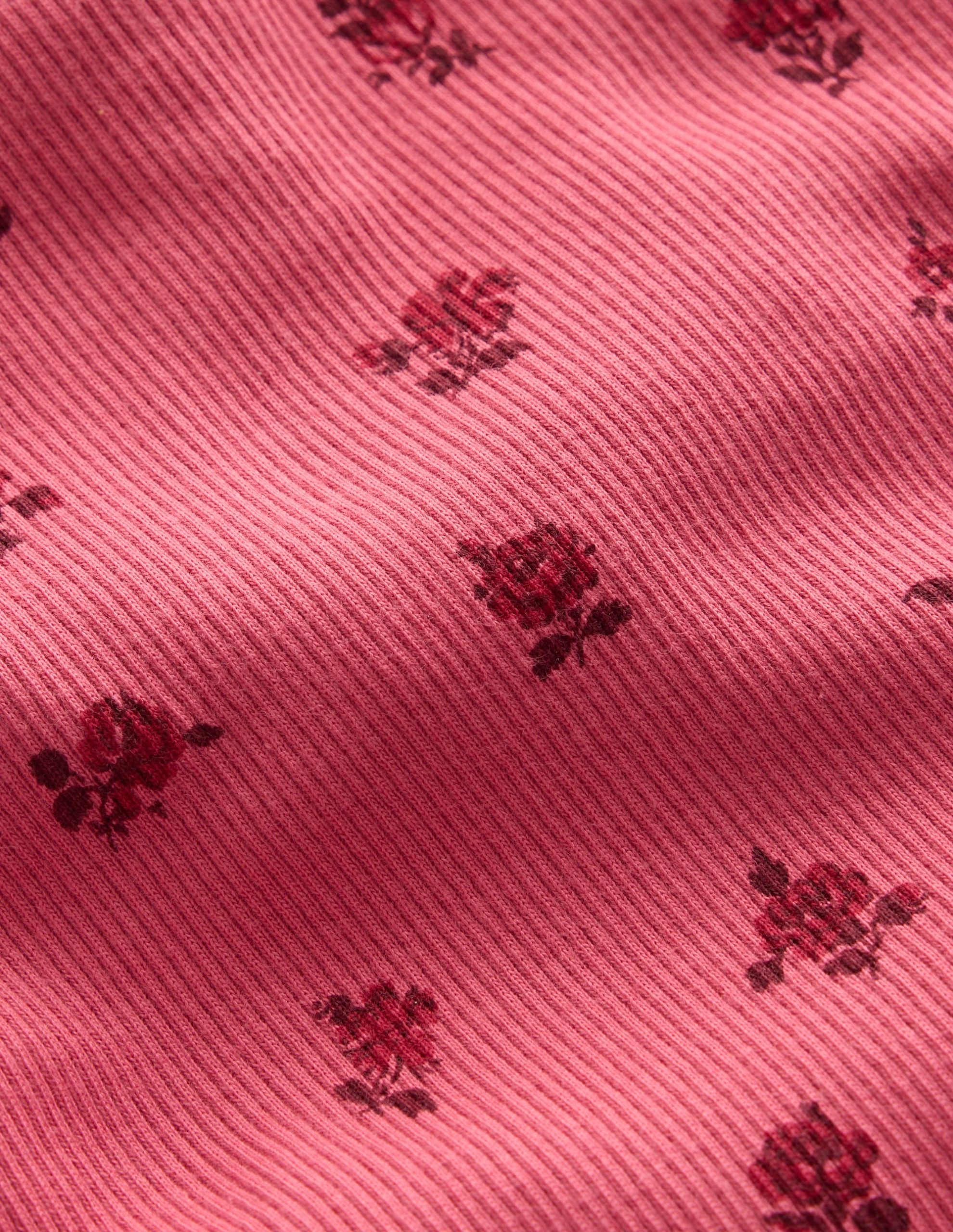 Short Sleeve Rib T-Shirt-Red Floral - Image 3