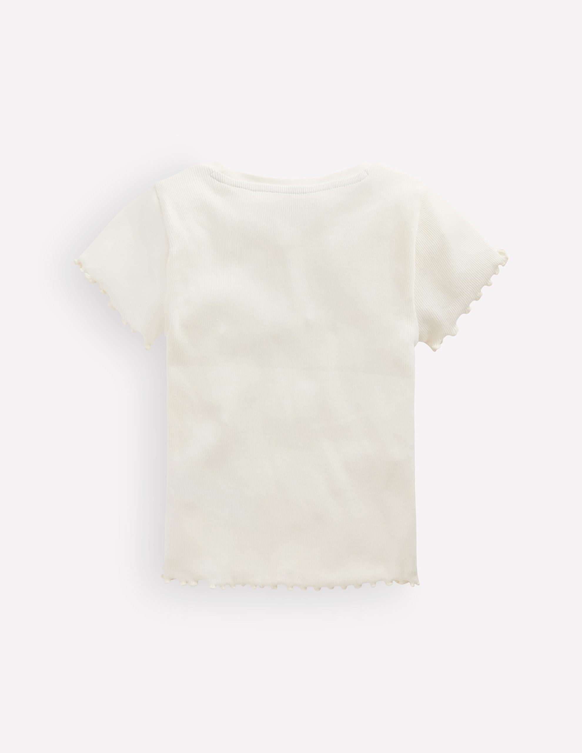 Short Sleeve Rib T-Shirt-Soft Ivory - Image 2