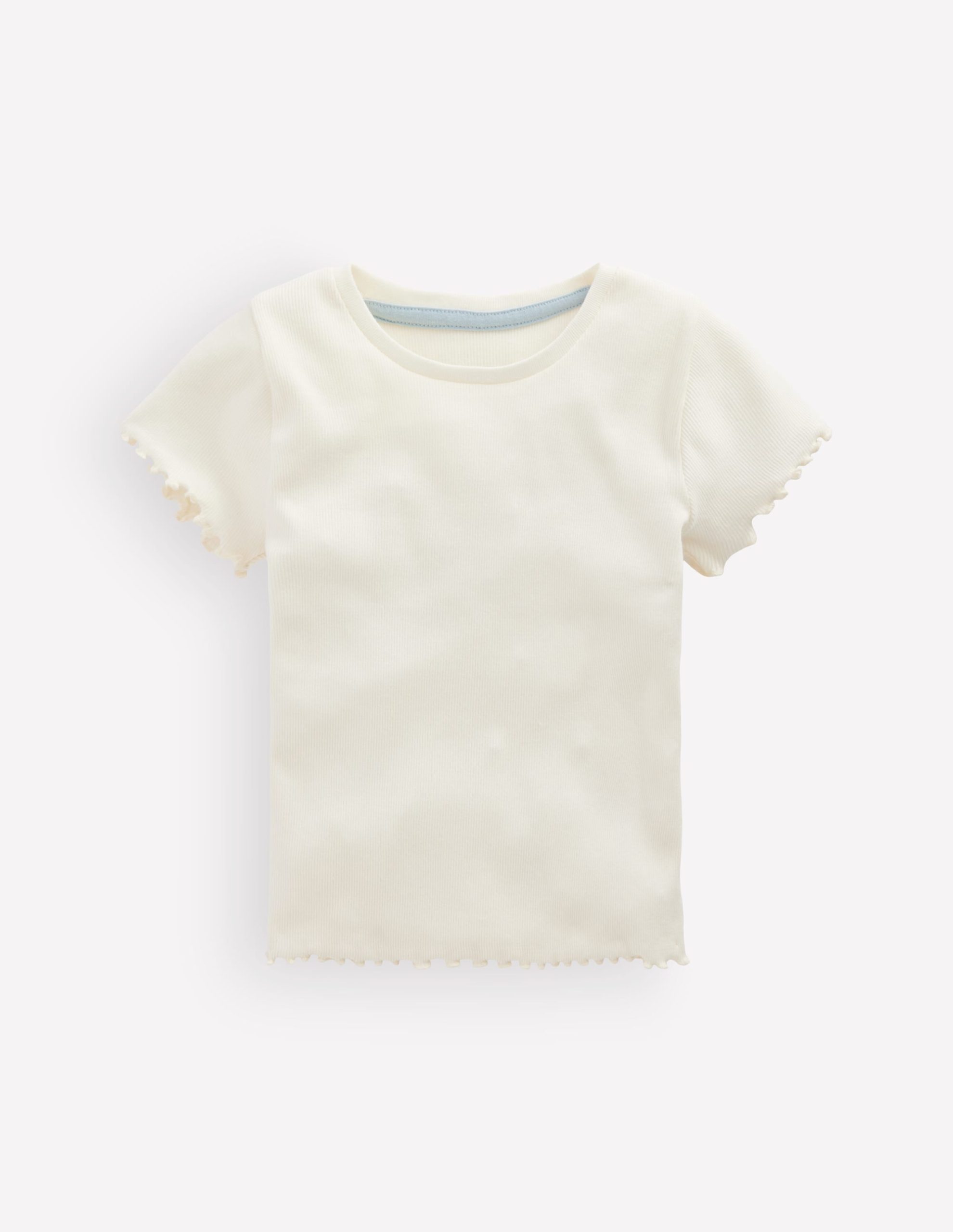 Short Sleeve Rib T-Shirt-Soft Ivory