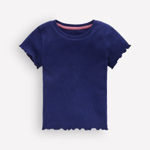 Short Sleeve Rib T-Shirt-College Navy