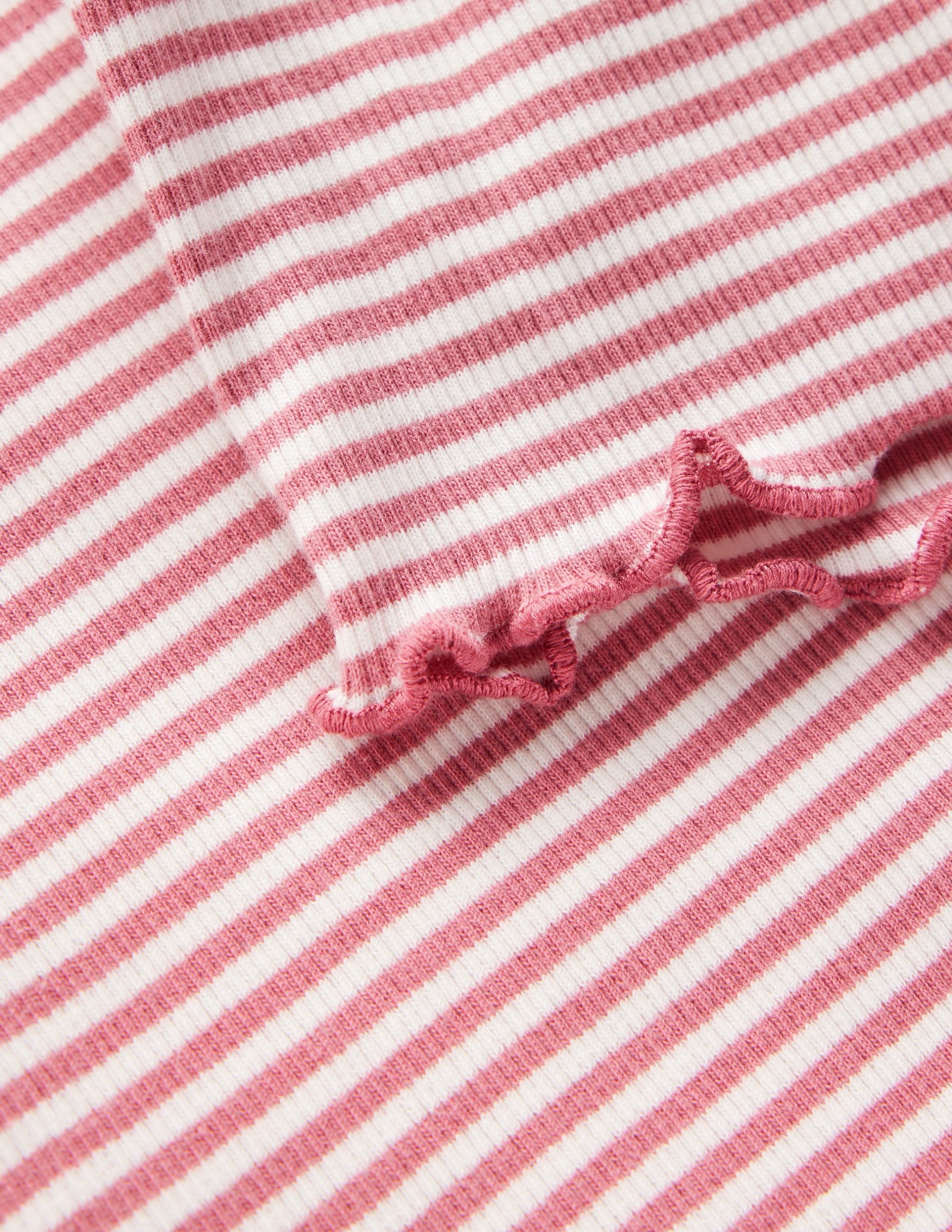 Short Sleeve Rib T-Shirt-Pink Stripe - Image 4