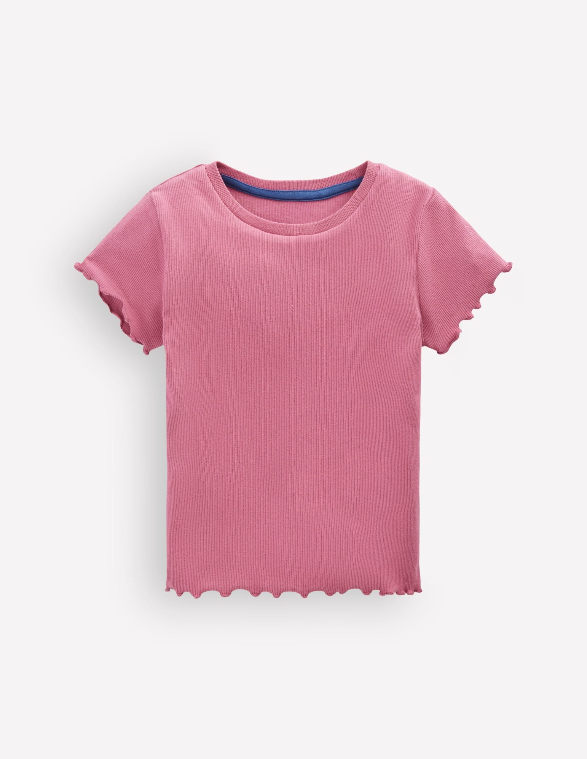 Short Sleeve Rib T-Shirt-Pink Heather