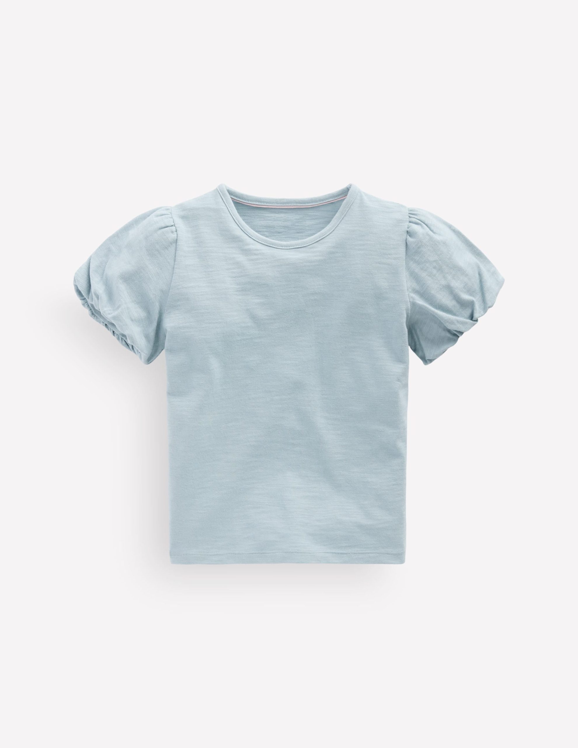 Puff Sleeve Jersey Top-Cornish Blue