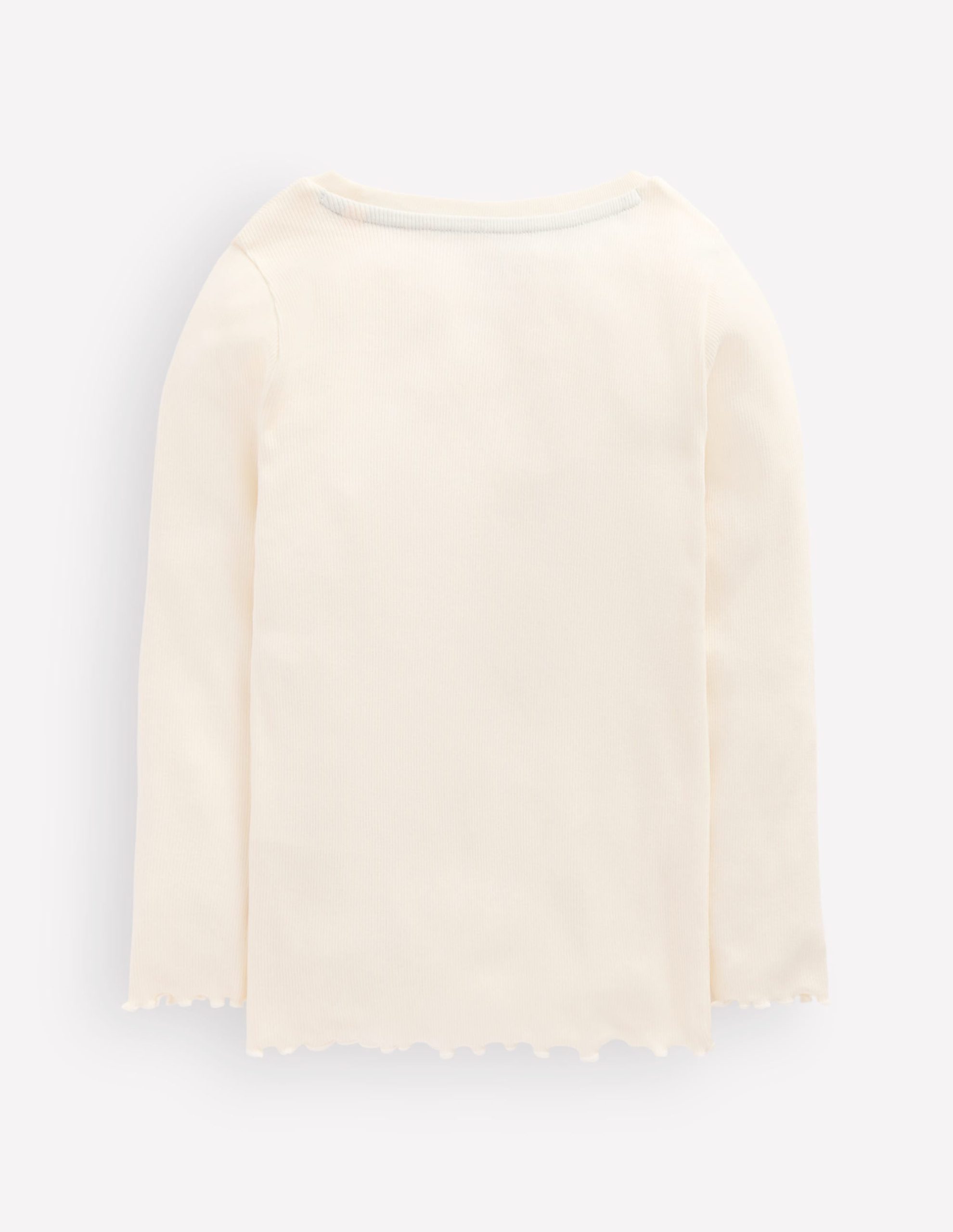 Ribbed Long Sleeve T-Shirt-Soft Ivory - Image 2