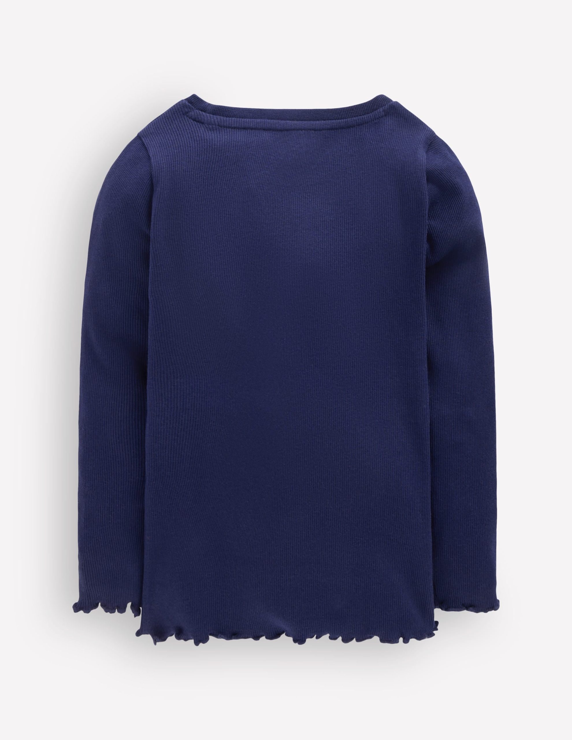 Ribbed Long Sleeve T-Shirt-College Navy - Image 2