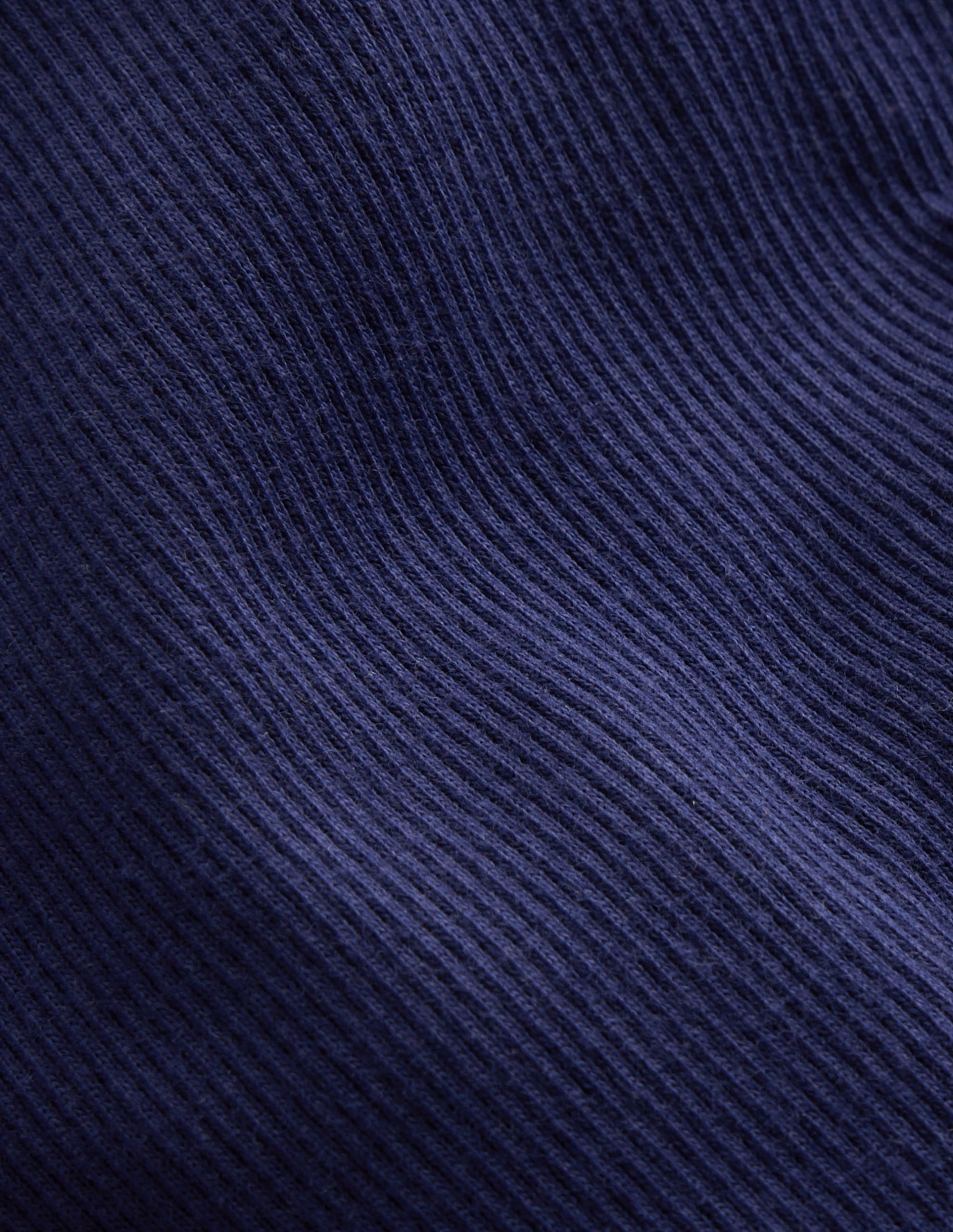 Ribbed Long Sleeve T-Shirt-College Navy - Image 3