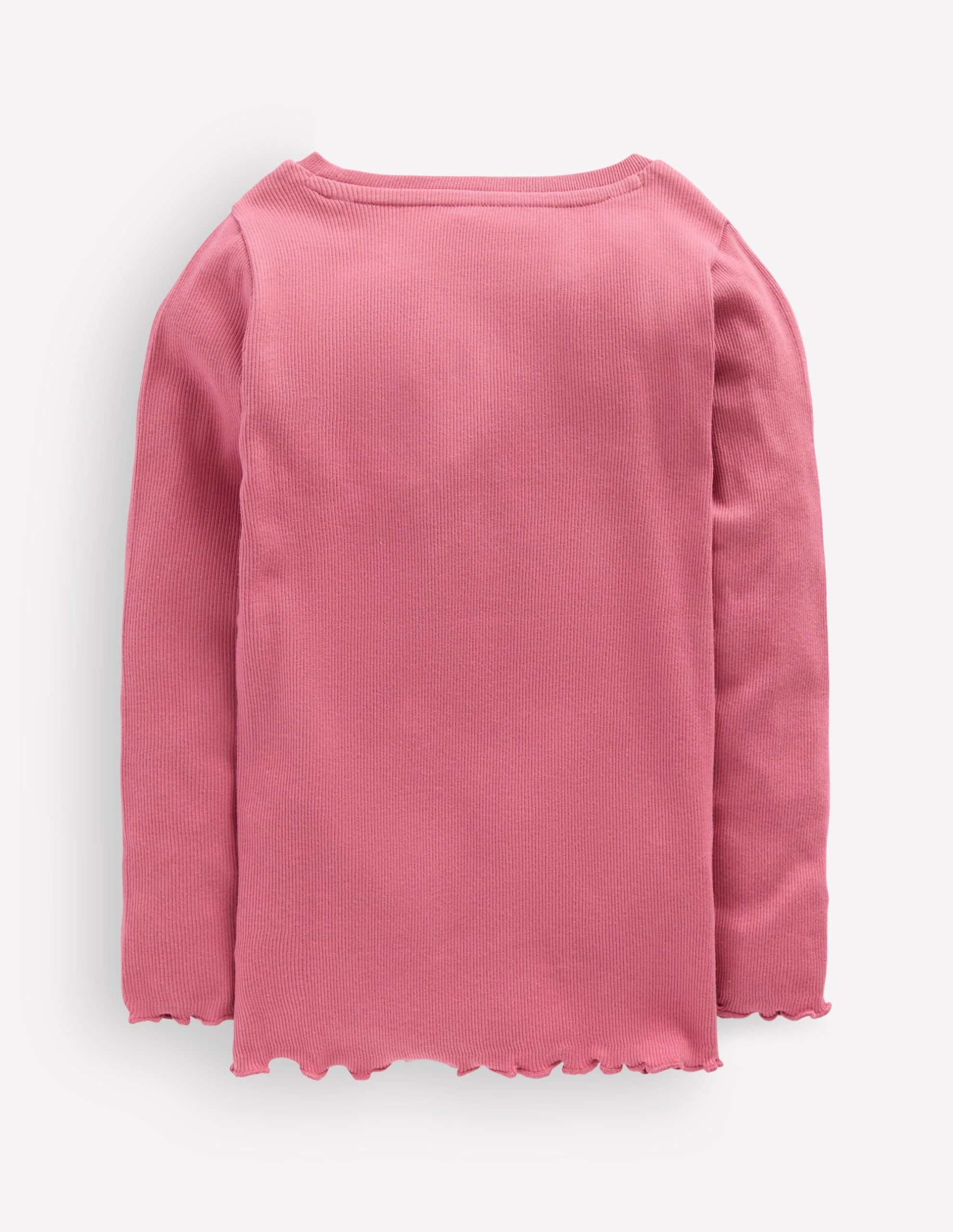 Ribbed Long Sleeve T-Shirt-Pink Heather - Image 2