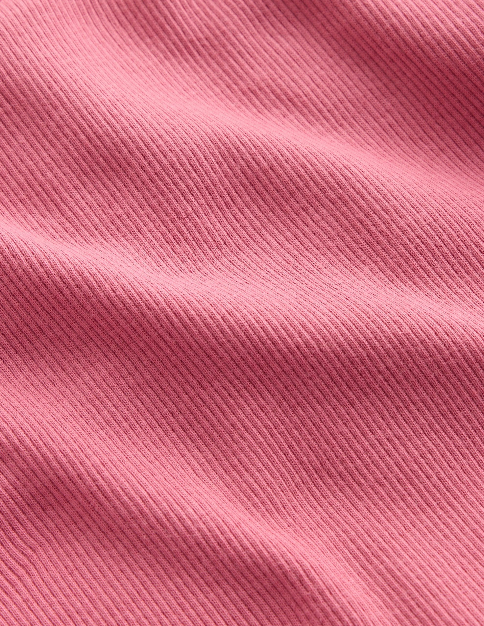 Ribbed Long Sleeve T-Shirt-Pink Heather - Image 3