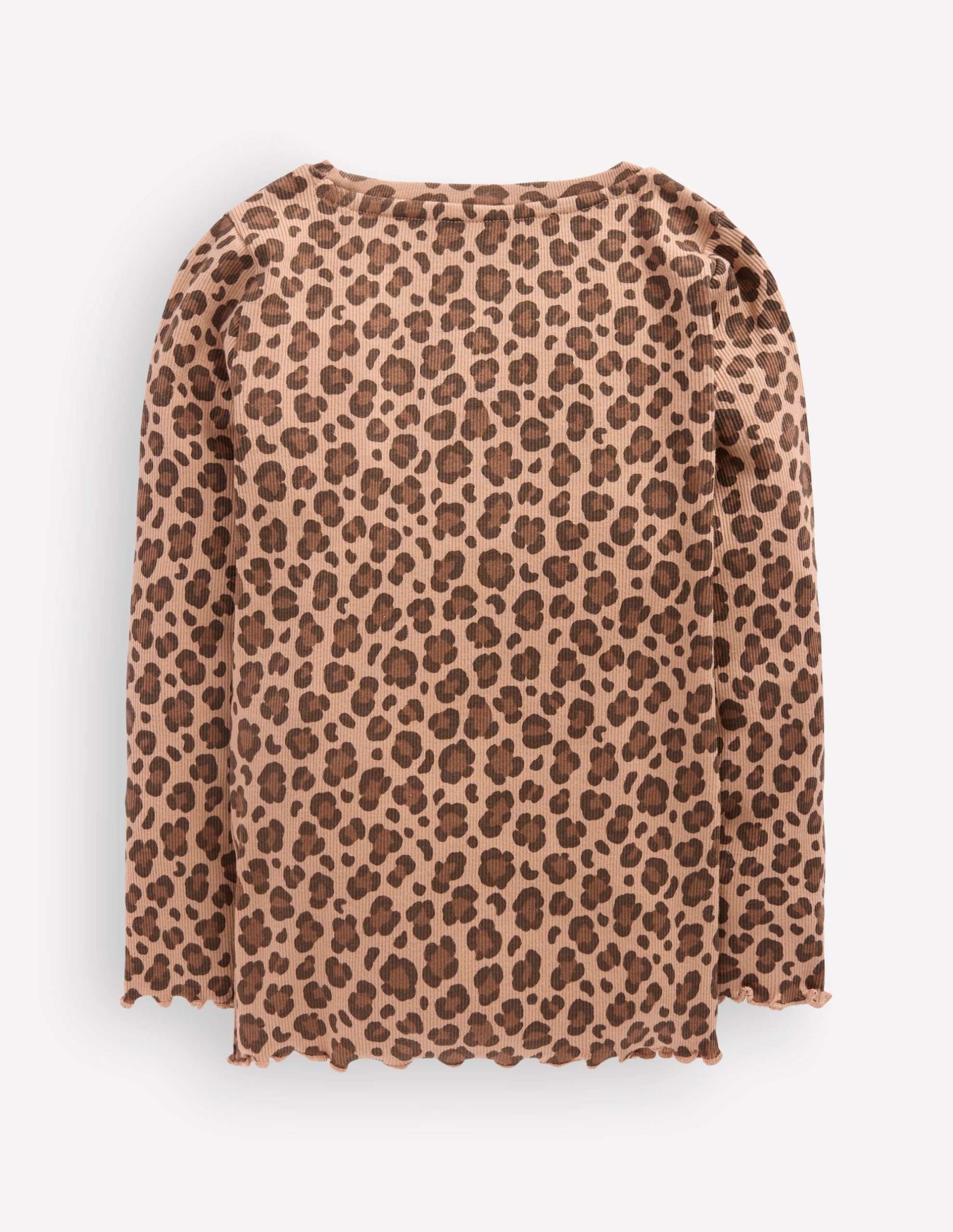 Ribbed Long Sleeve T-Shirt-Milk Chocolate Brown leopard - Image 2
