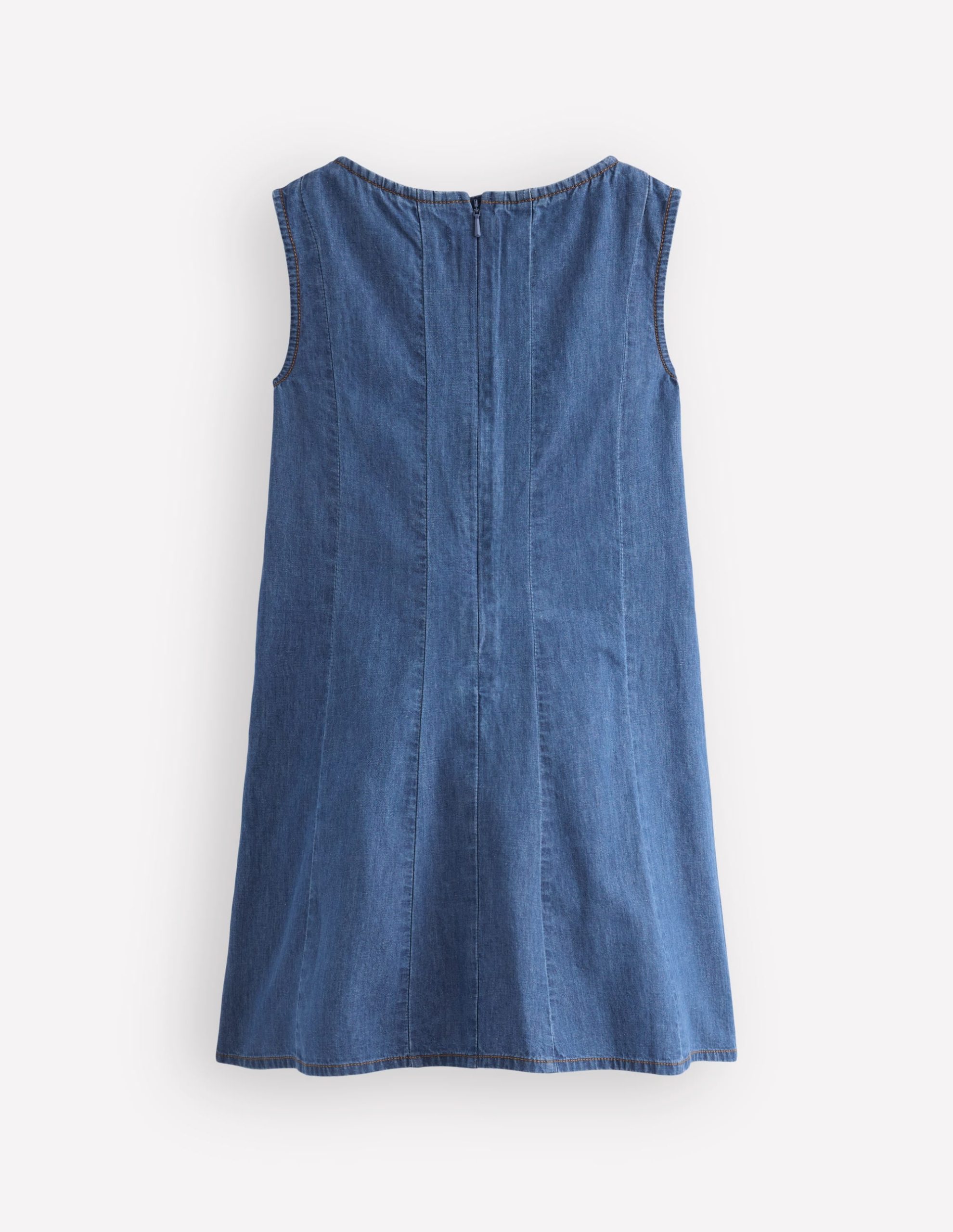 Willa Pinafore Dress-Mid Denim - Image 4