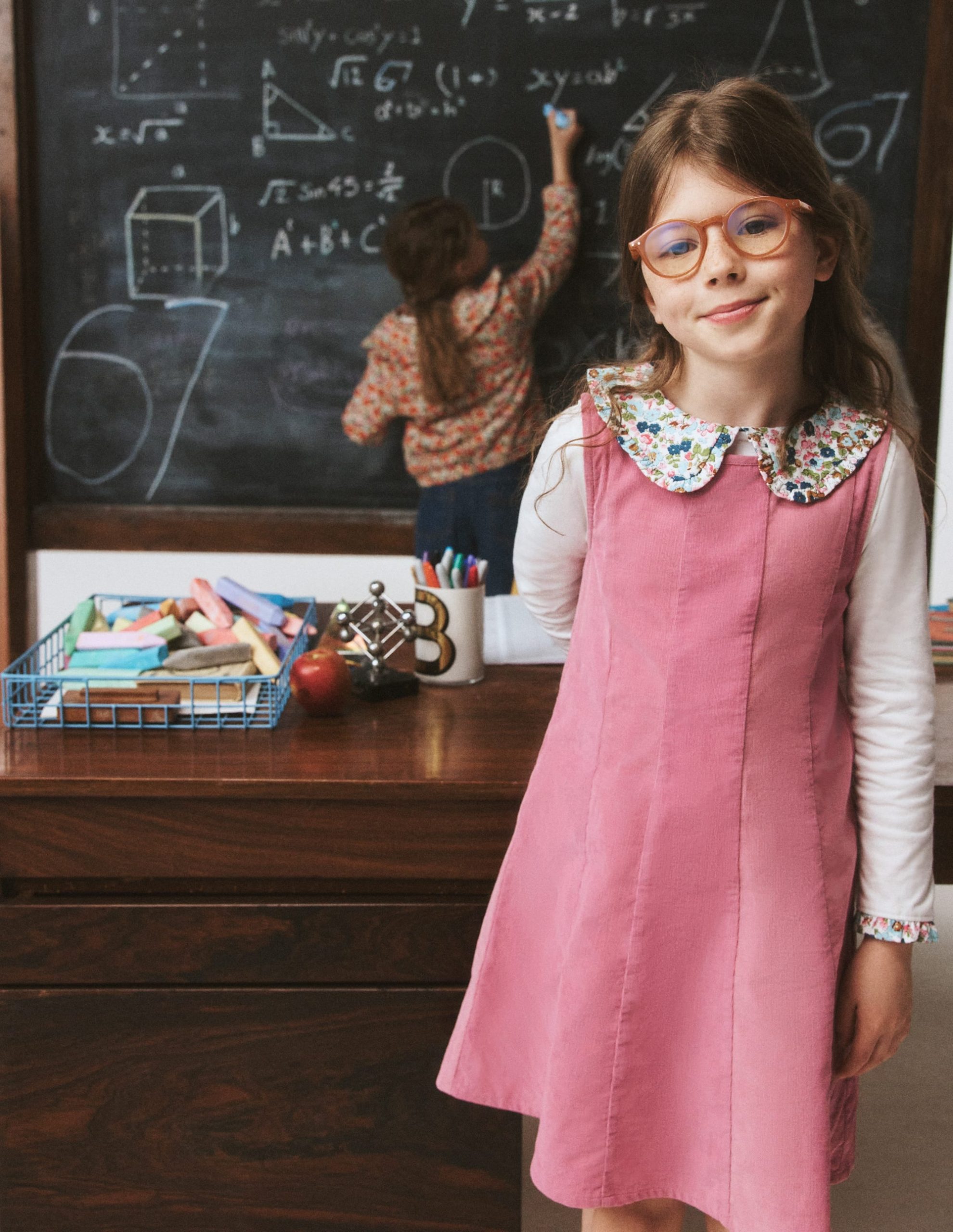 Willa Pinafore Dress-Pink Heather - Image 4
