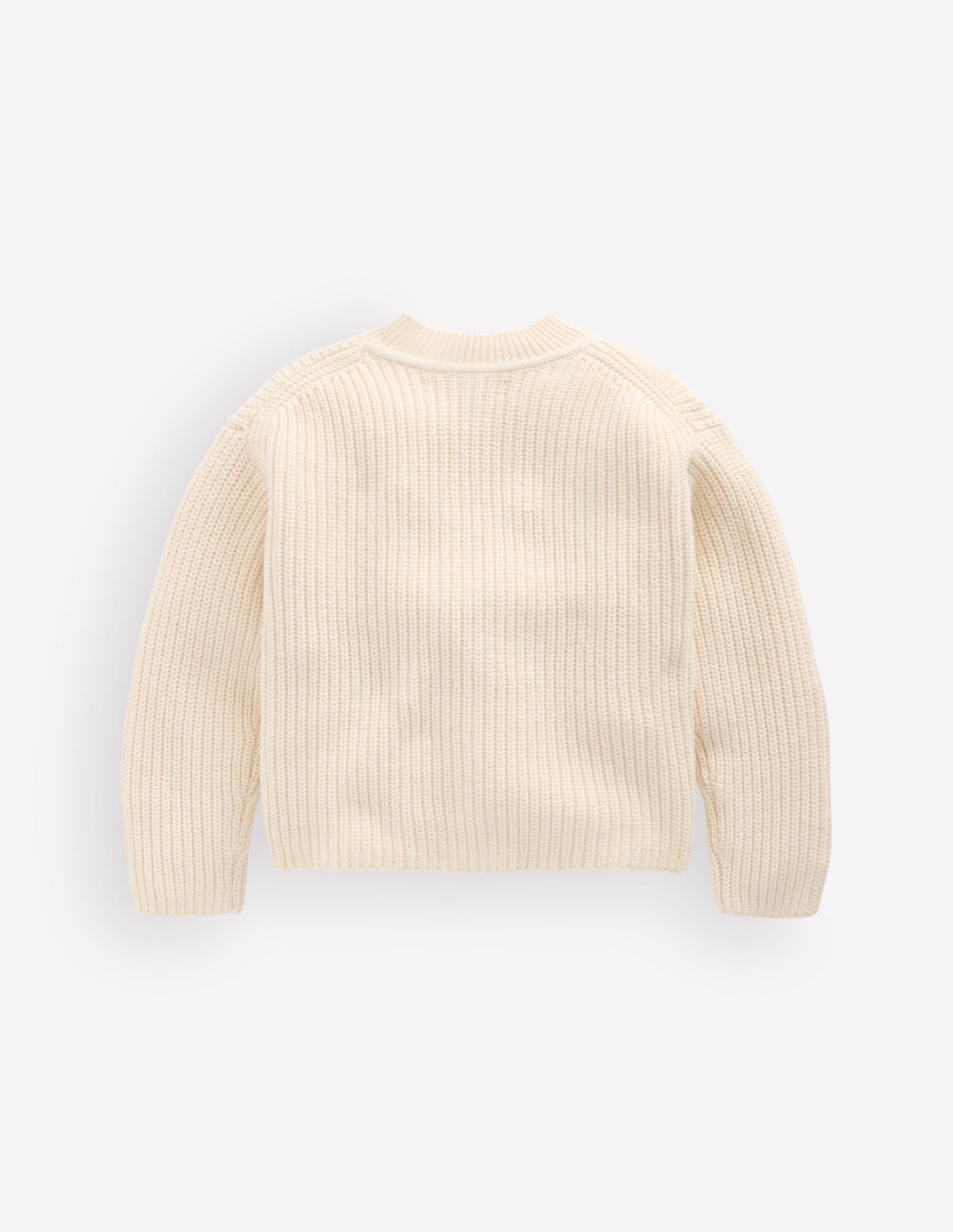 Chunky Everyday Cardigan-Ecru Marl - Image 3