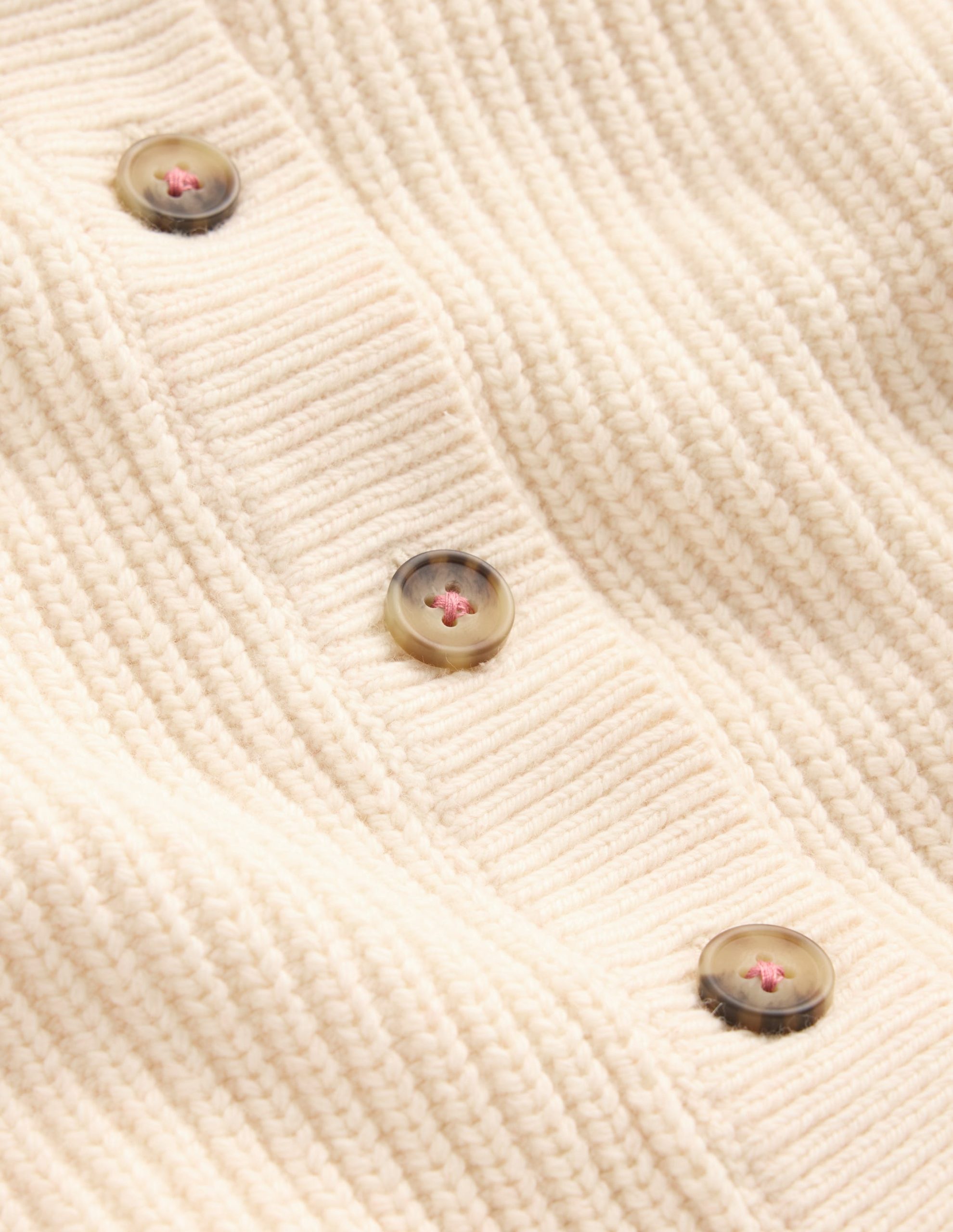 Chunky Everyday Cardigan-Ecru Marl - Image 4
