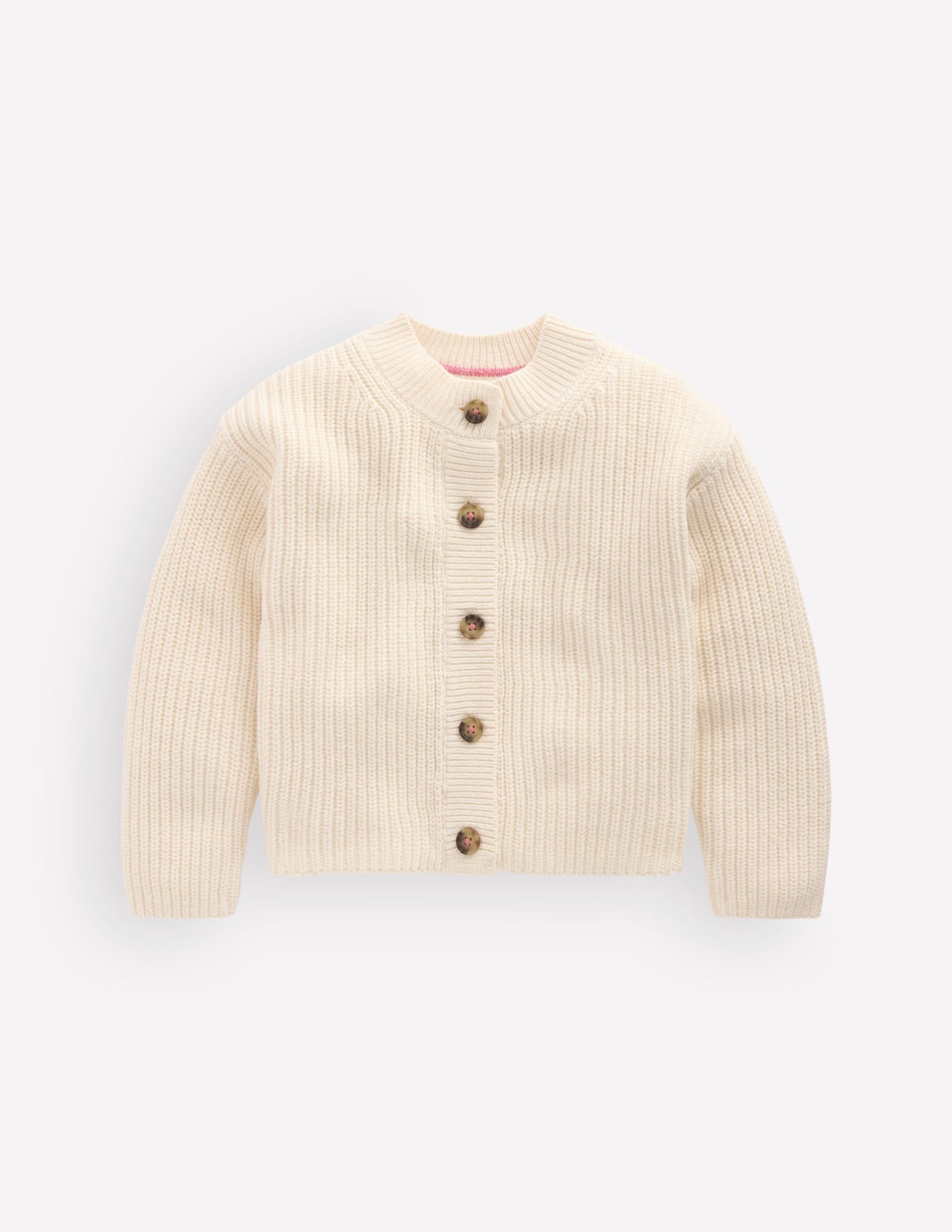 Chunky Everyday Cardigan-Ecru Marl - Image 2