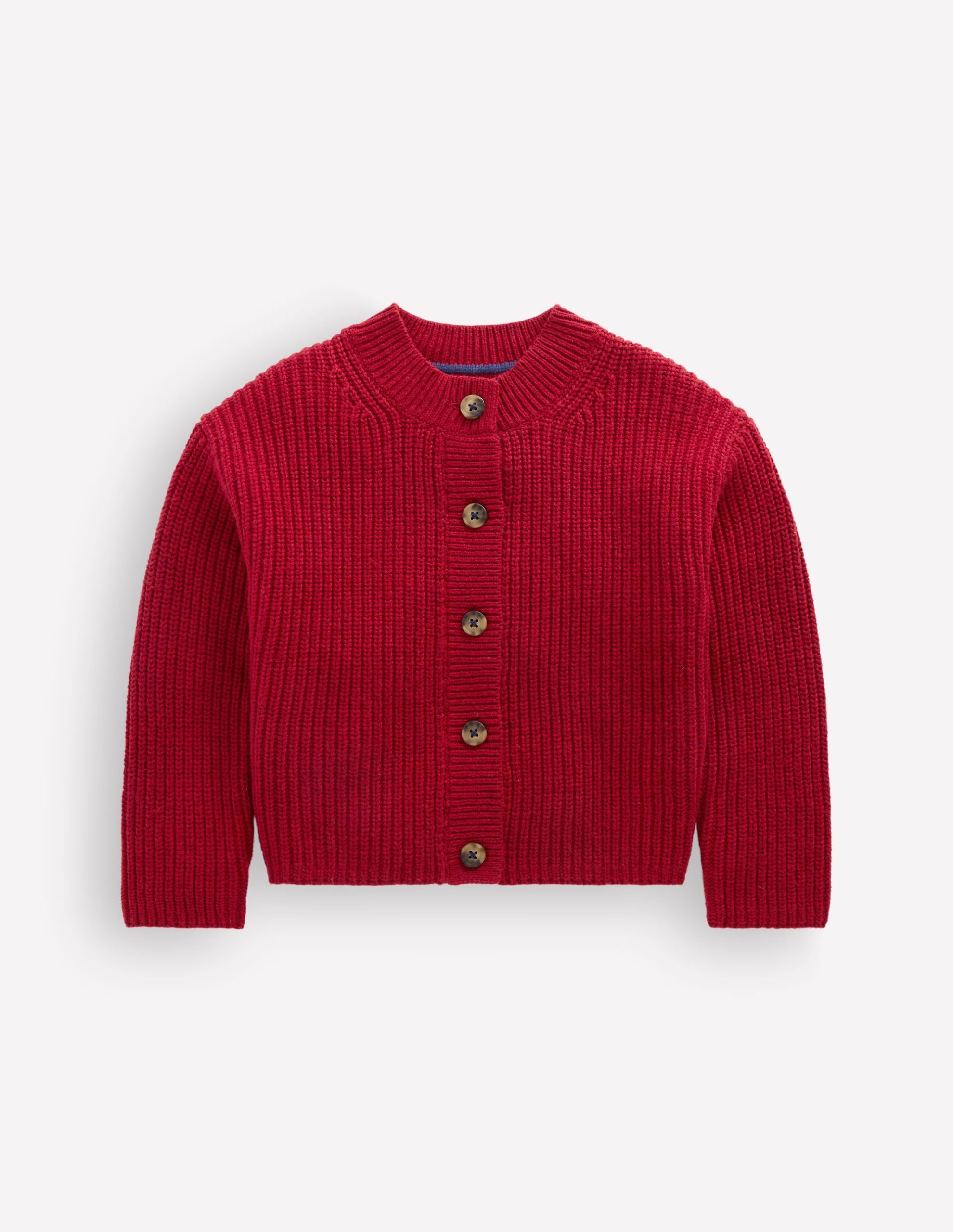 Chunky Everyday Cardigan-Red Marl