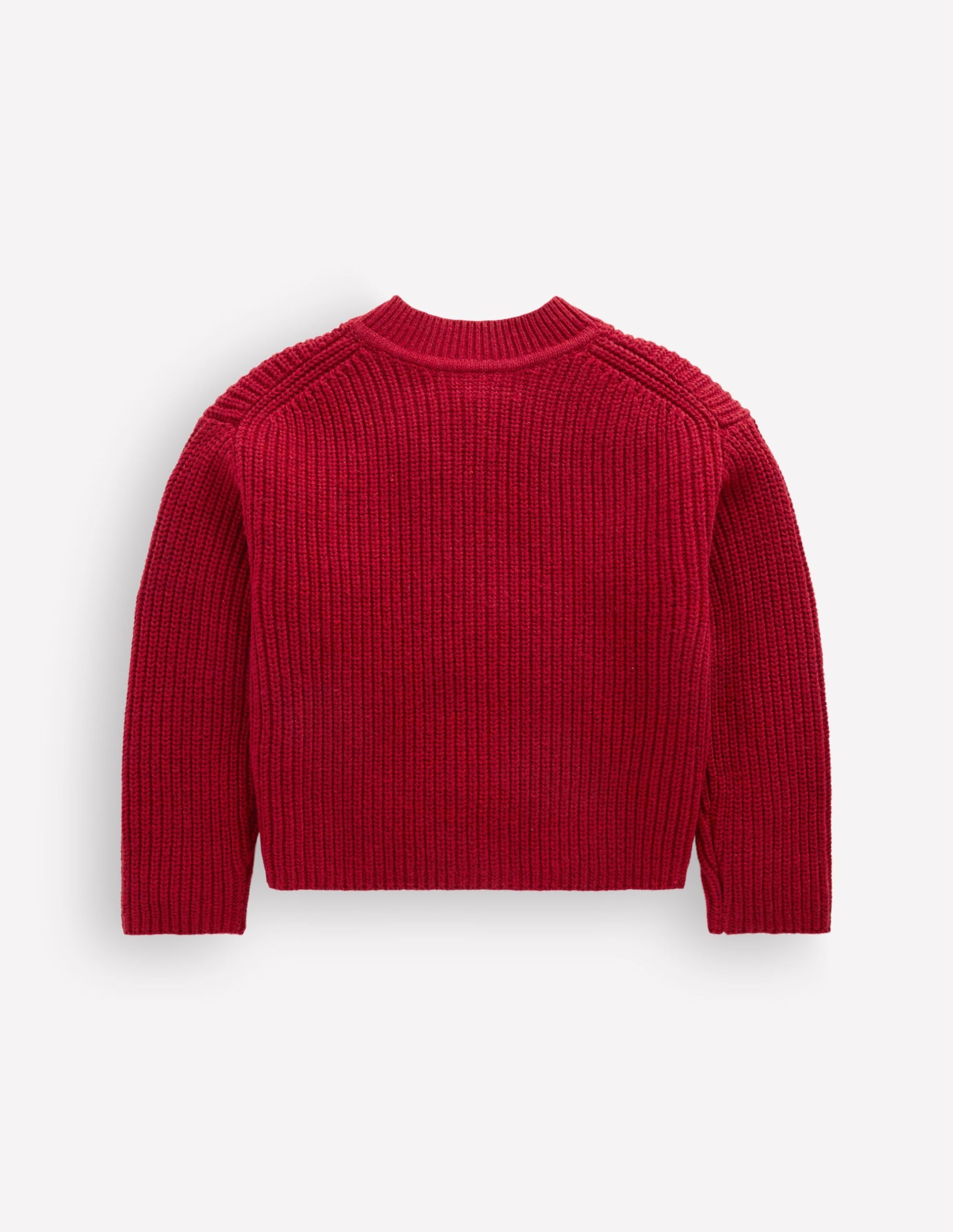Chunky Everyday Cardigan-Red Marl - Image 2